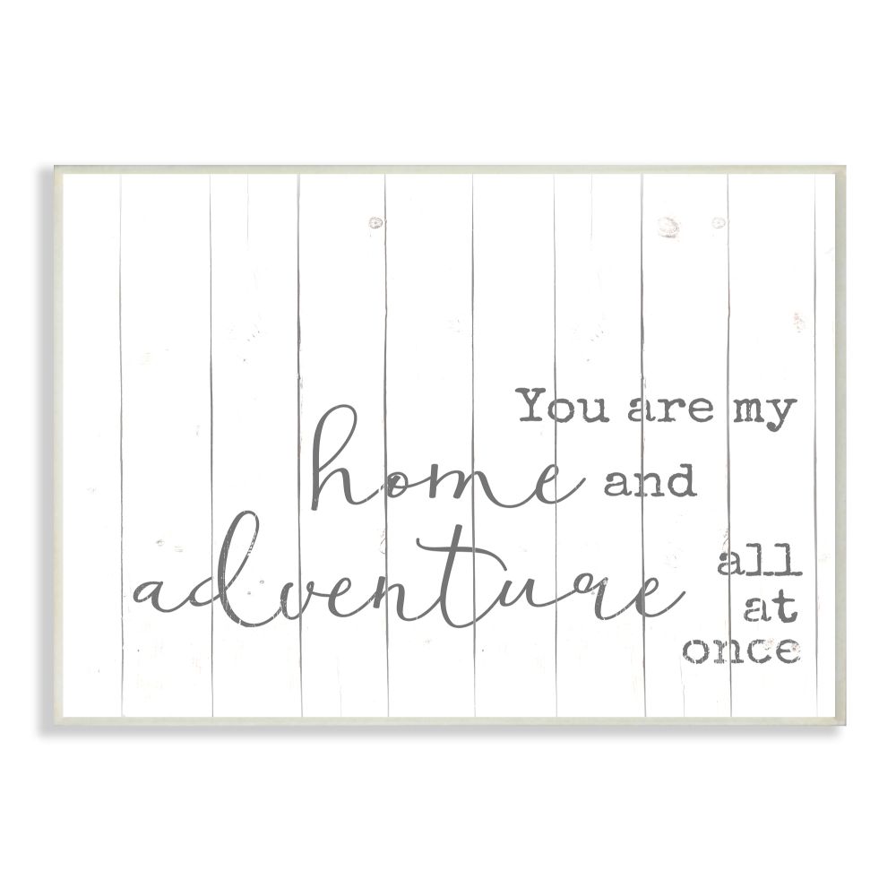 Stupell Industries Adventure Family Home Inspirational Word Textured Wood Design Wall Plaque Art by Anna Quach
