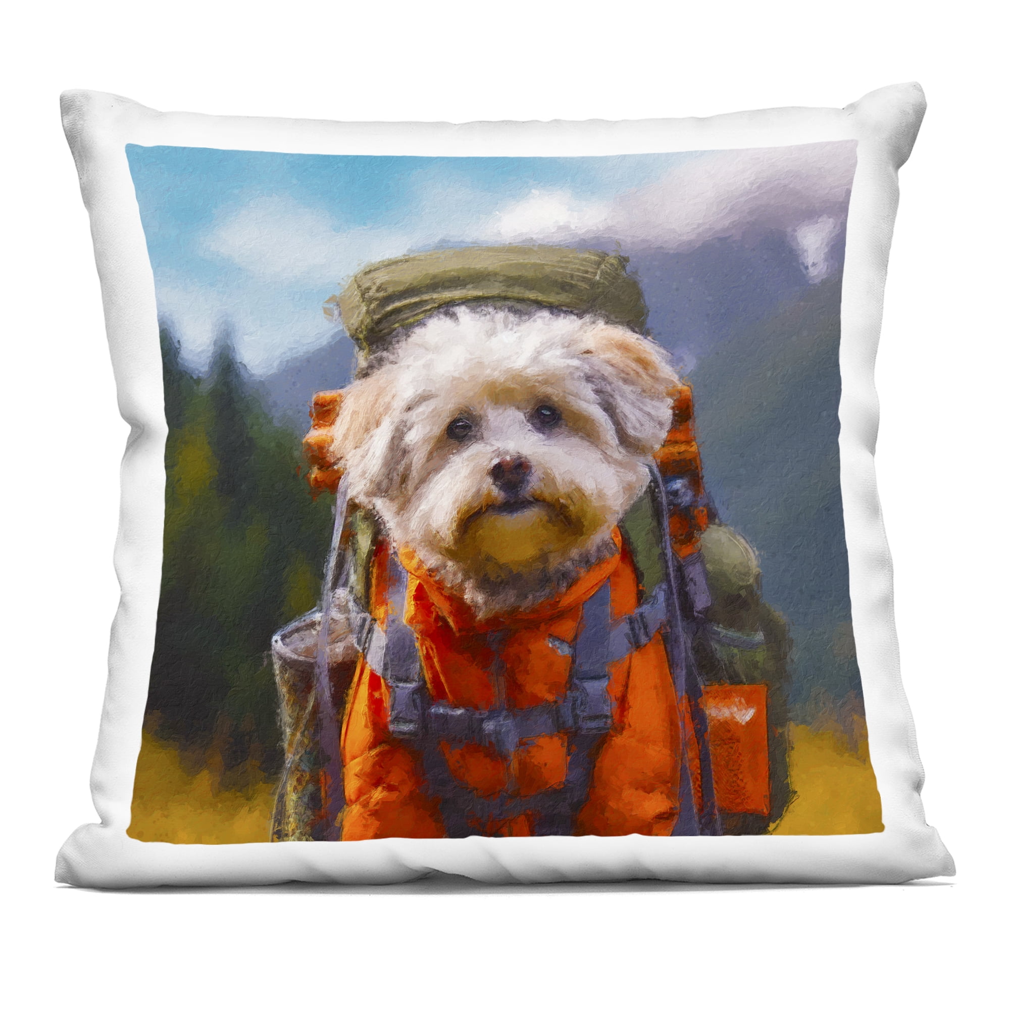 Stupell Industries Adventuring Hiker Dog Decorative Printed Throw Pillow, design by Sean Parnell, 18 x 7 x 18