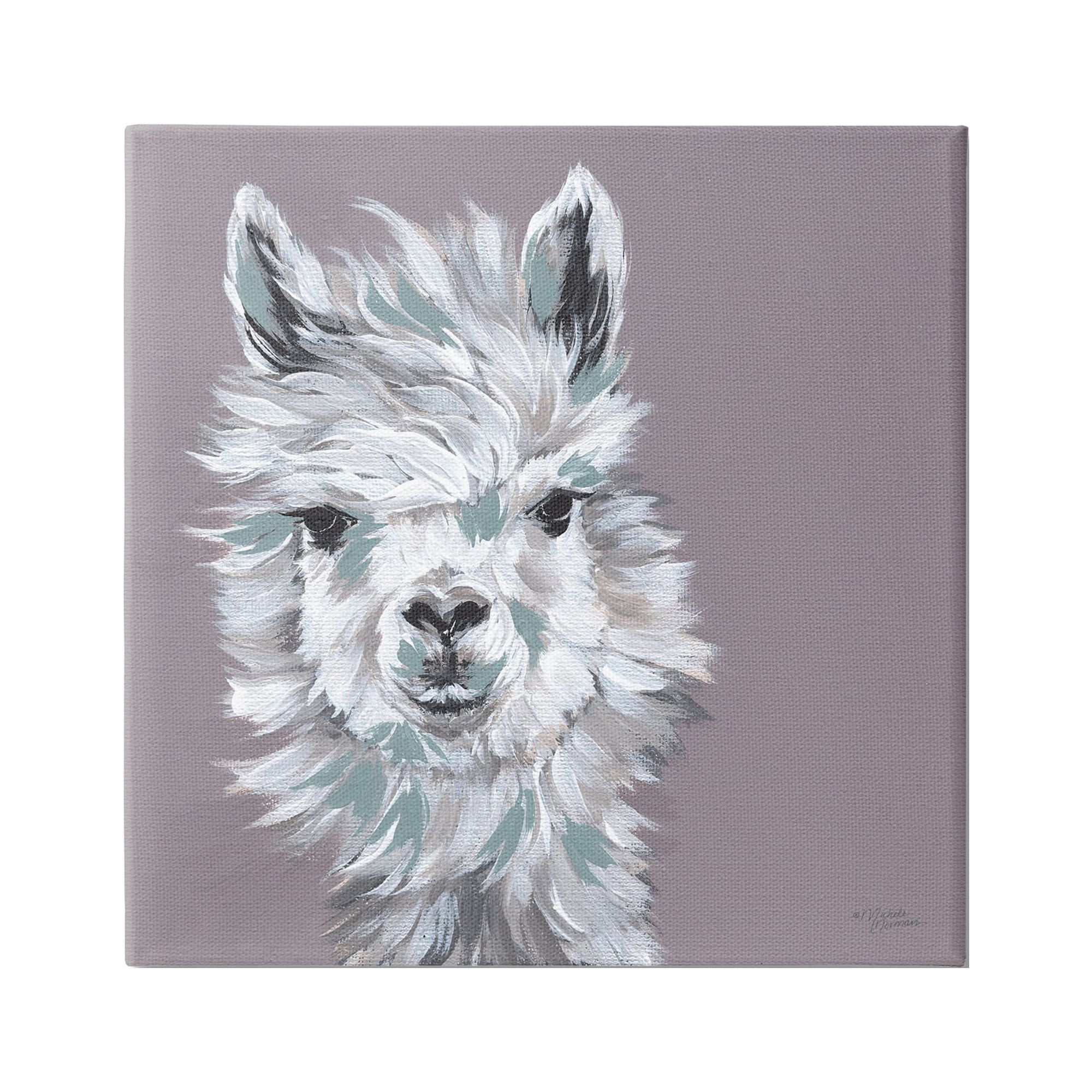 Stupell Industries Adventurous Llama Breezy White Haired Alpaca Wise Glance,36 x 36, Design by Michele Norman