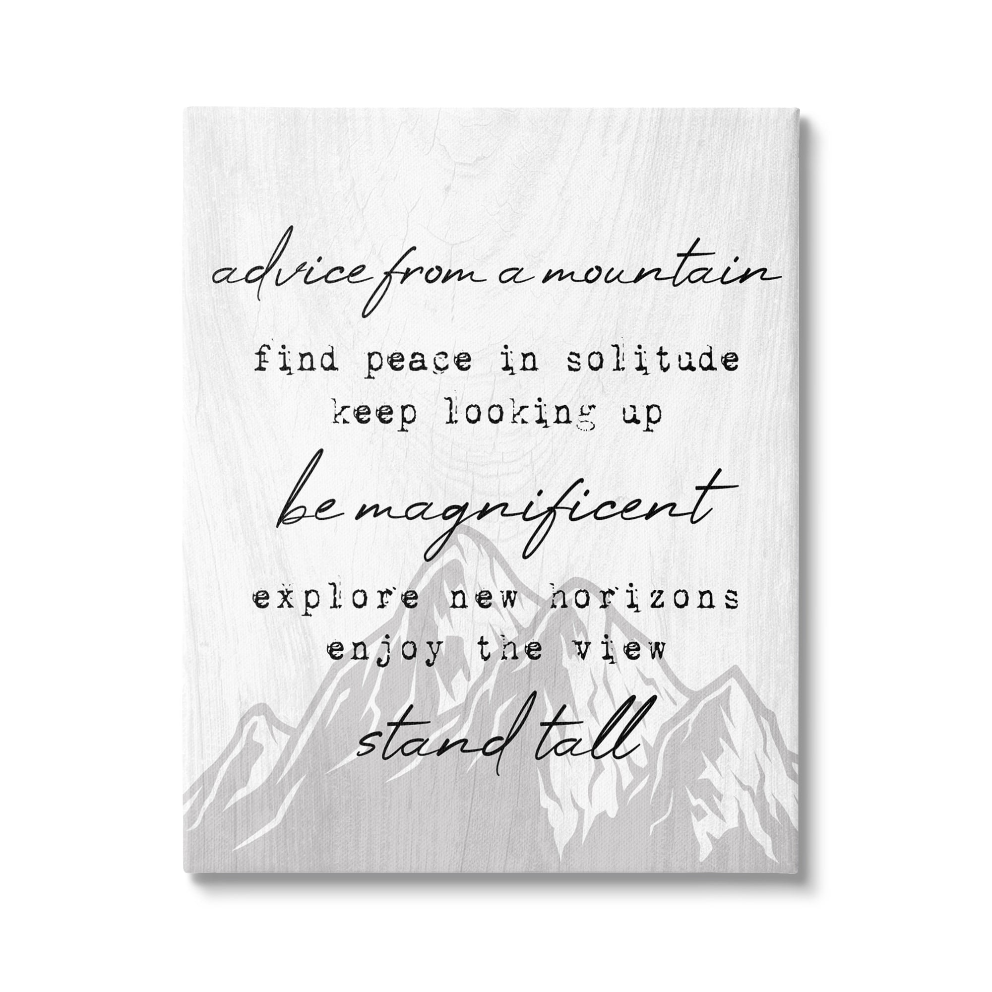 Stupell Industries Advice From Mountains Rustic Motivational Adventure Quote Canvas Wall Art, 16 x 20, Design by Lil' Rue