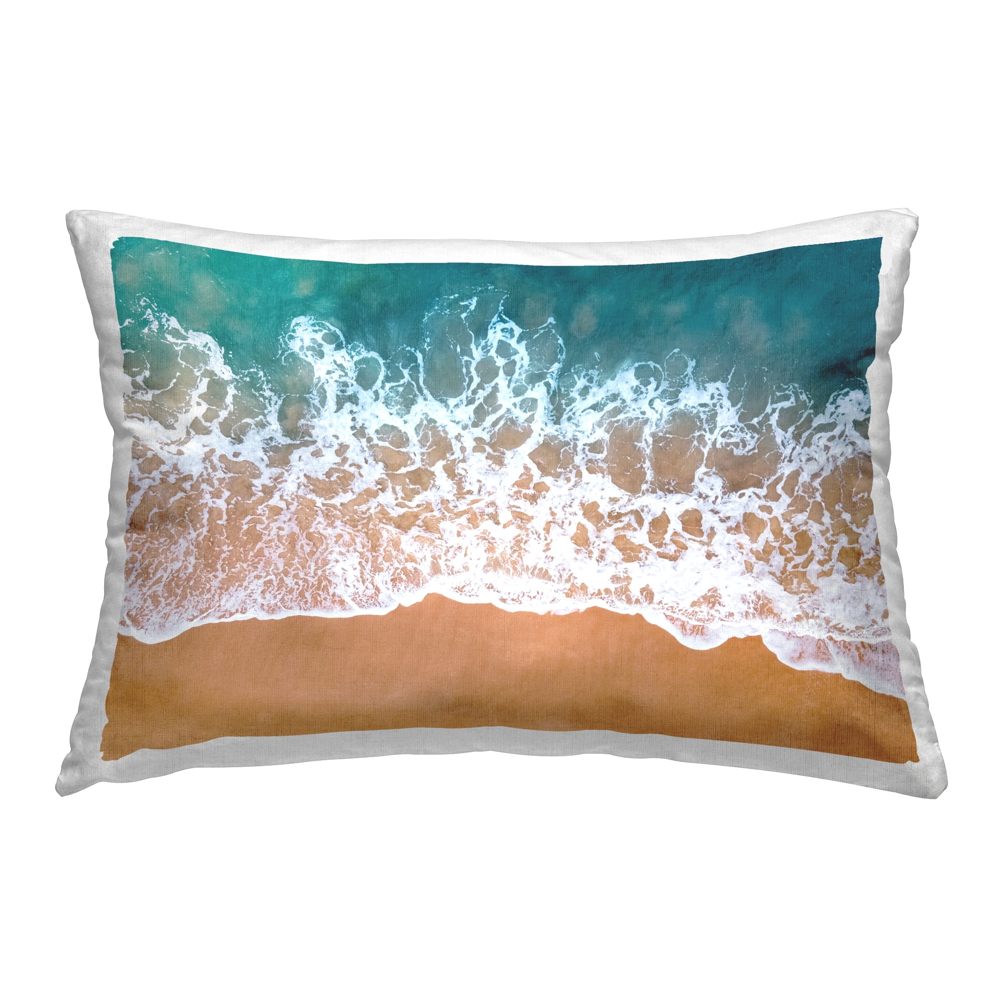 Stupell Industries Aerial Beach Foam Decorative Printed Throw Pillow Design by Nataly White.