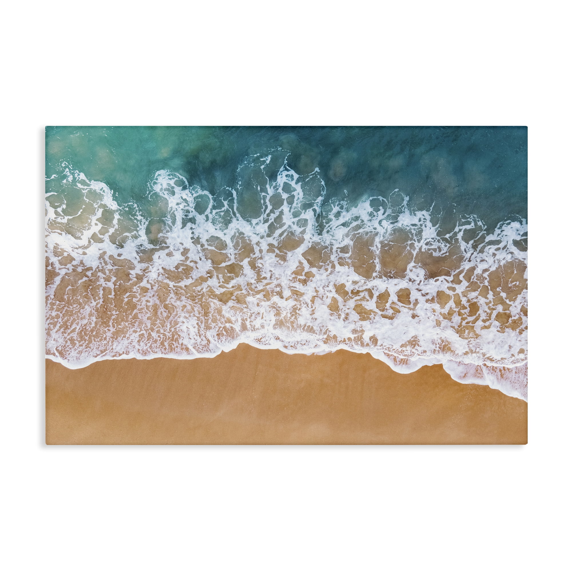 Stupell Industries Aerial Beach Foam Landscape & Nature Photography Wrapped Canvas Art Print Wall Art, 45 x 30