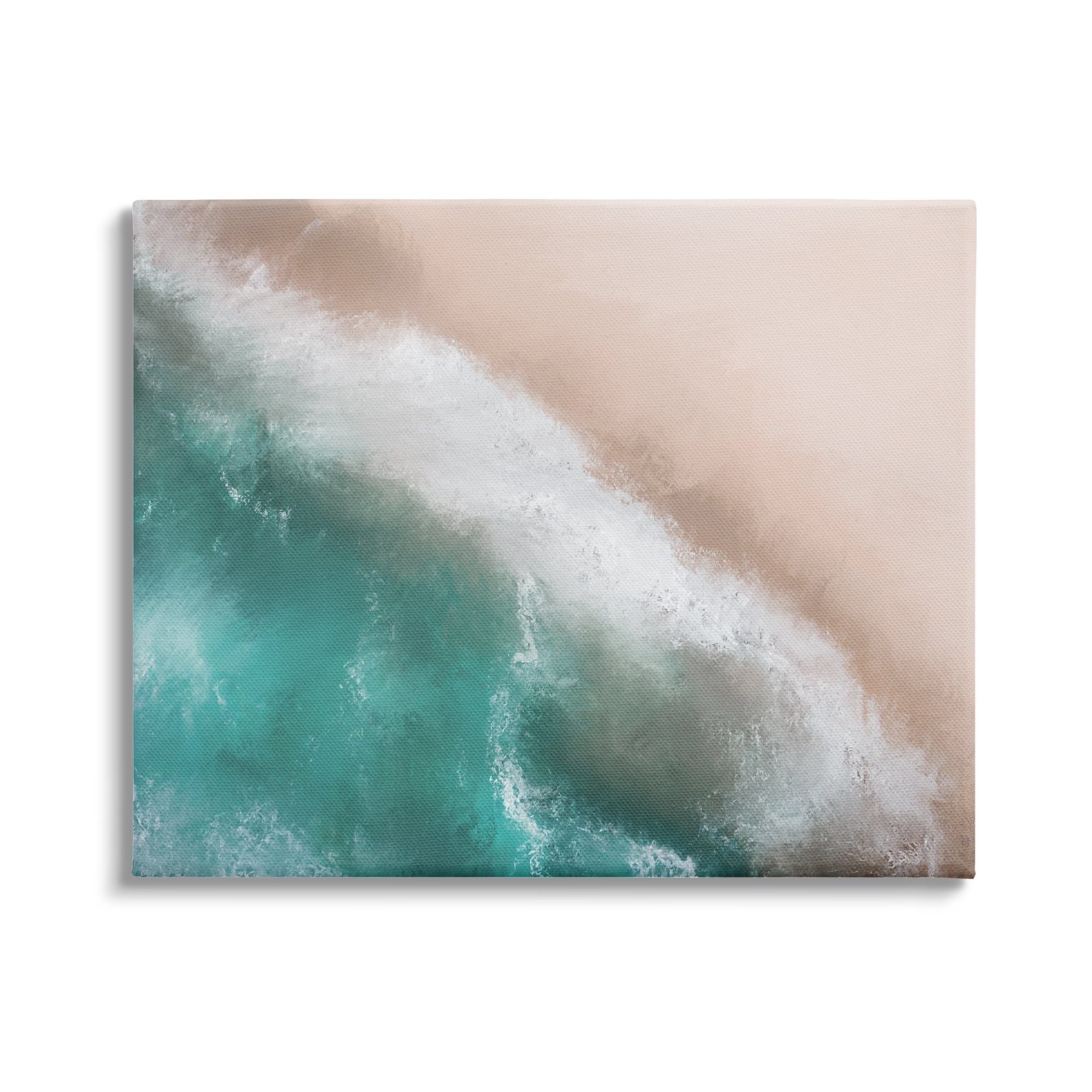 Stupell Industries Aerial Beach Foam View Landscape Painting Gallery Wrapped Canvas Art Print Wall Art, 40 x 30