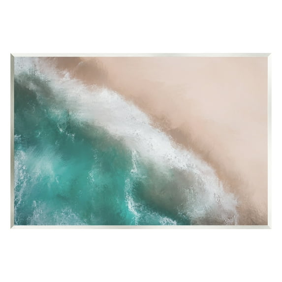 Stupell Industries Aerial Beach Foam View Landscape Painting Unframed Art Print Wall Art, 19 x 13