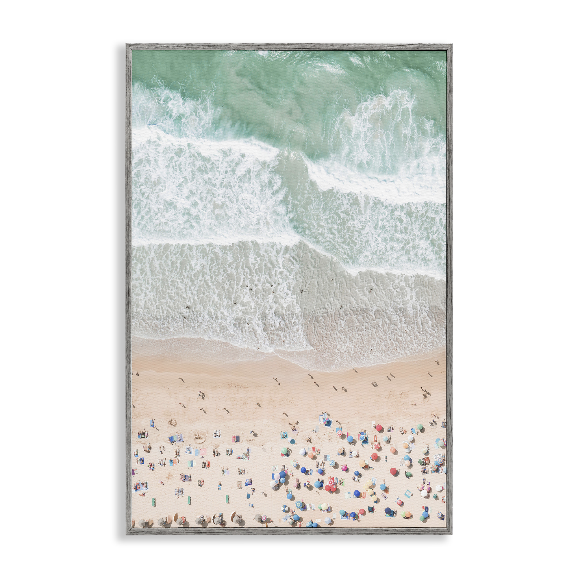 Stupell Industries Aerial Beachgoers View Nautical & Beach Painting ...