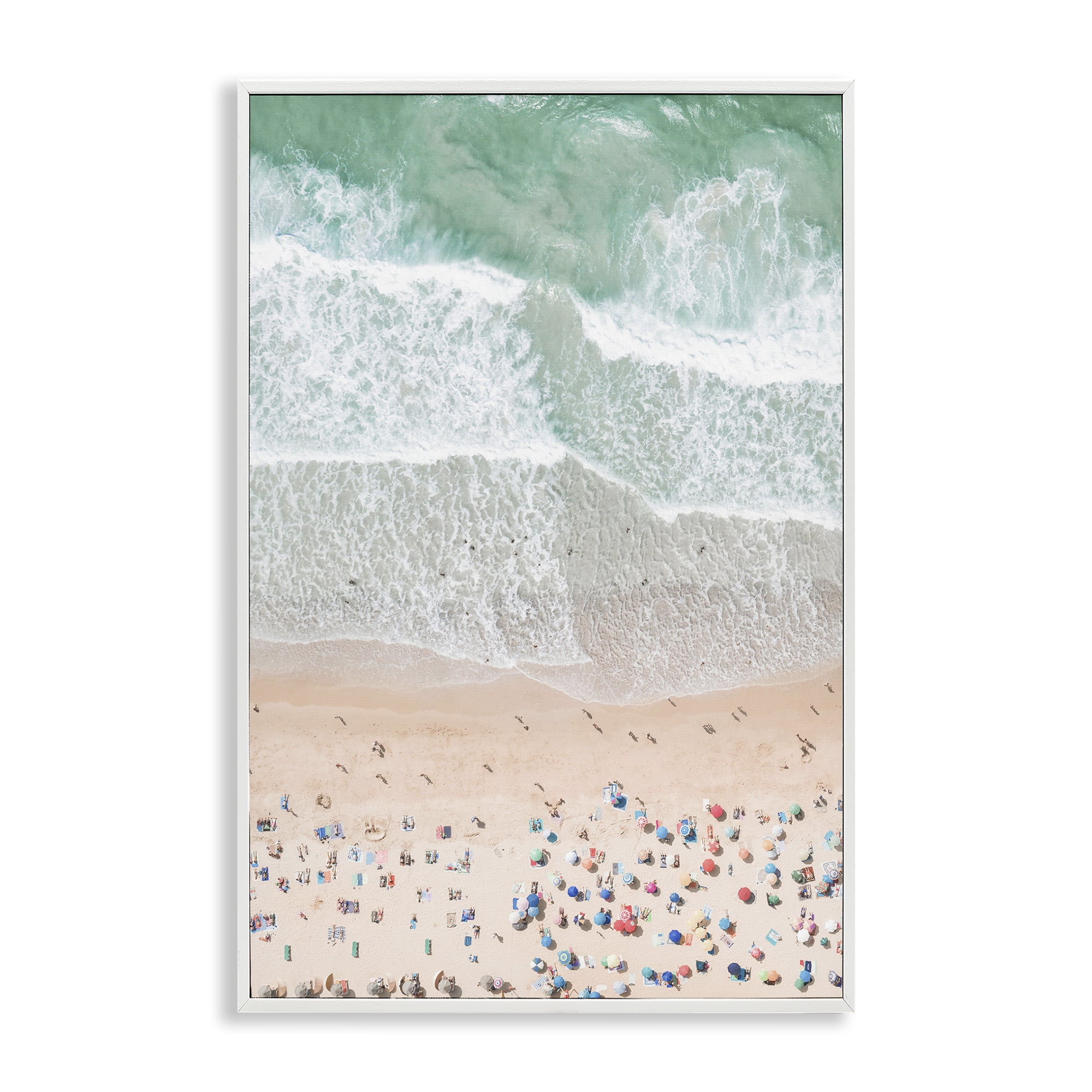Stupell Industries Aerial Beachgoers View Nautical & Beach Painting ...