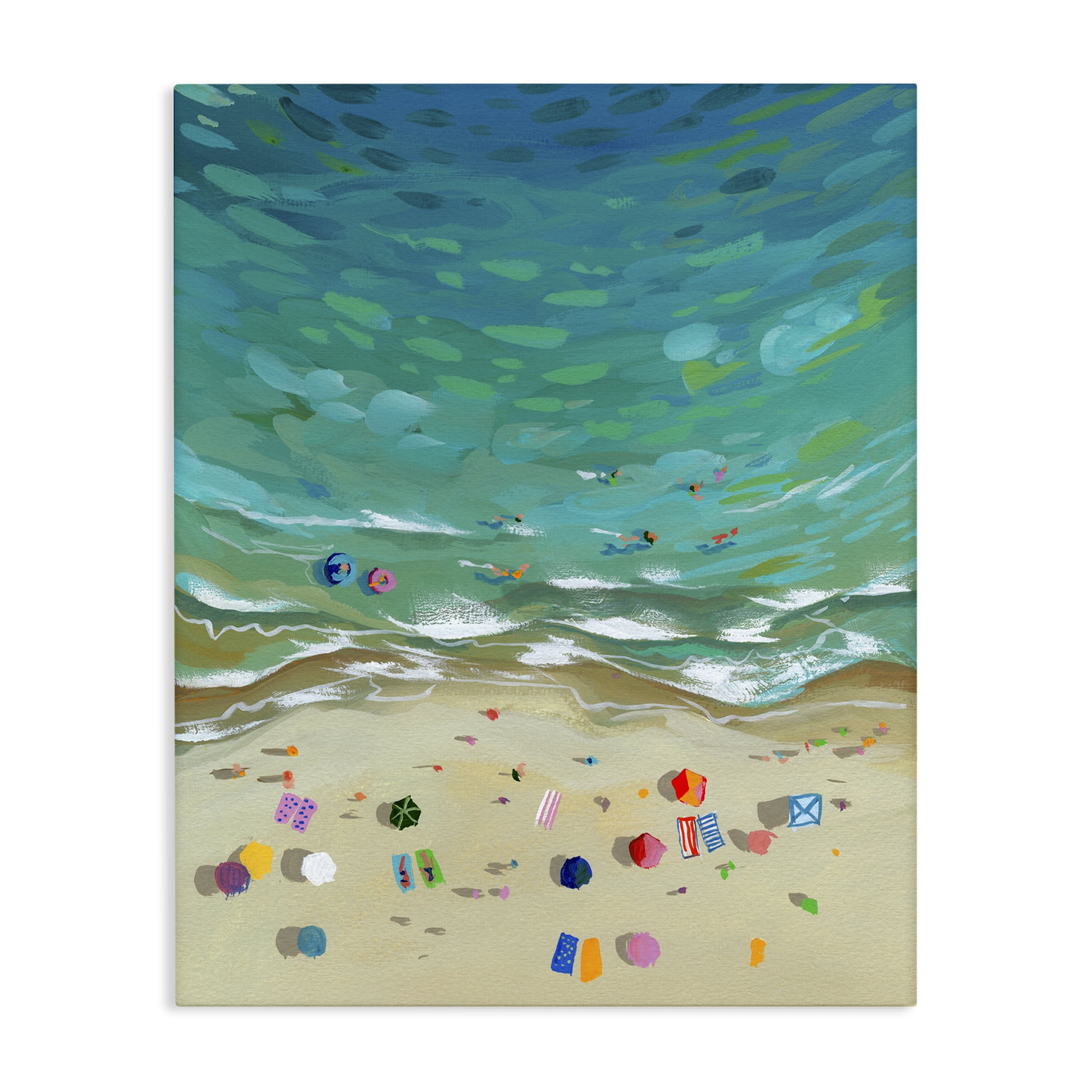 Stupell Industries Aerial Beachside with Umbrellas Canvas Wall Art, design by Brook Page