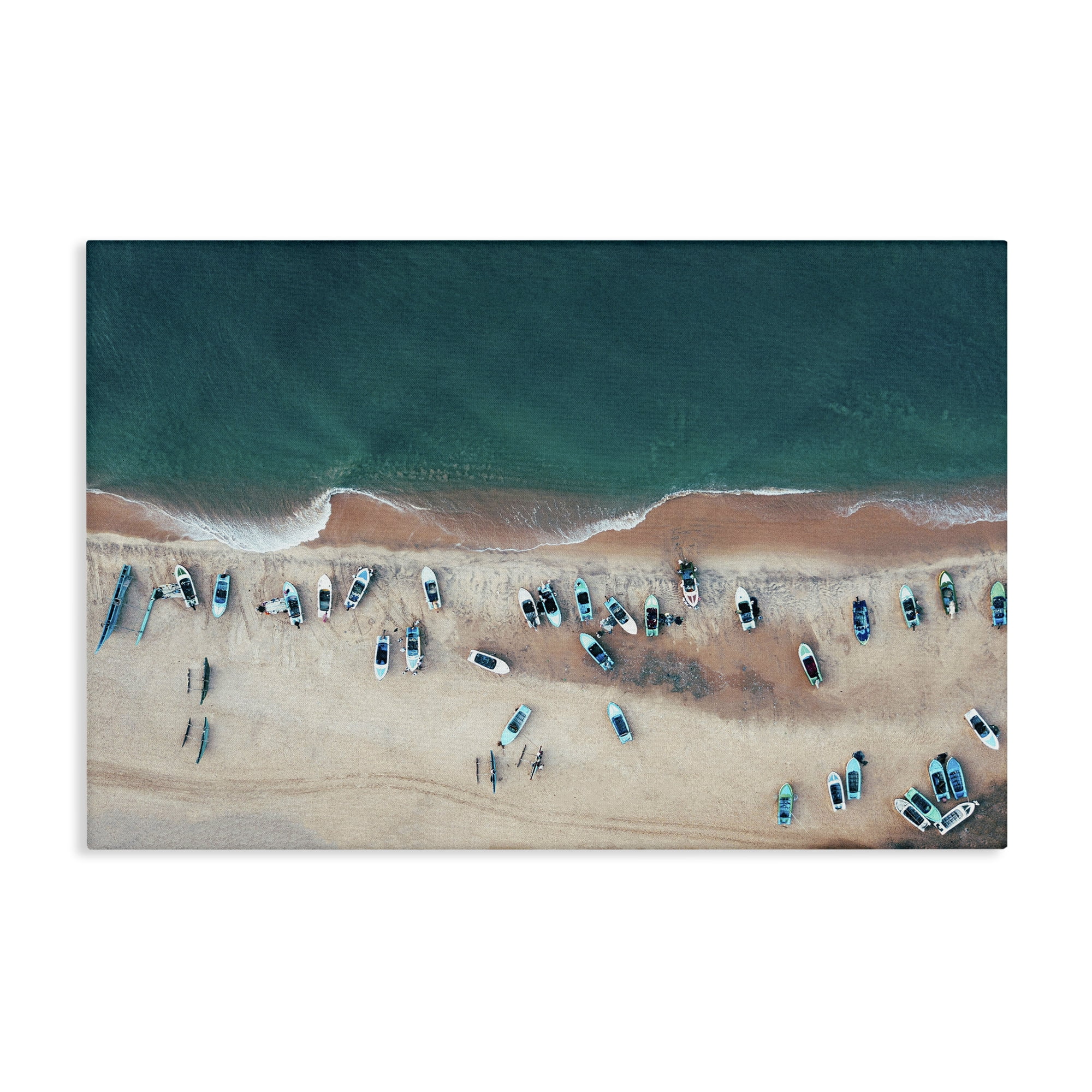 Stupell Industries Aerial Boats on Shore Nautical & Beach Photography Wrapped Canvas Art Print Wall Art, 45 x 30