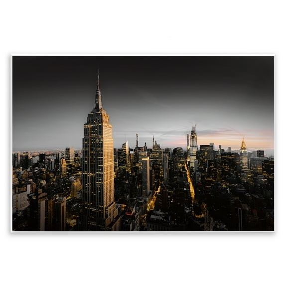 Stupell Industries Aerial City Horizon Scenic & Cityscapes Photography Unframed Art Print Wall Art, 15 x 10