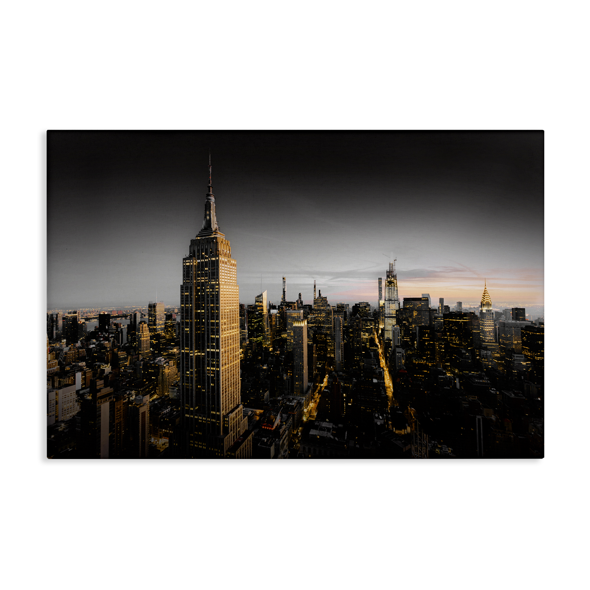 Stupell Industries Aerial City Horizon Scenic & Cityscapes Photography Wrapped Canvas Art Print Wall Art, 45 x 30