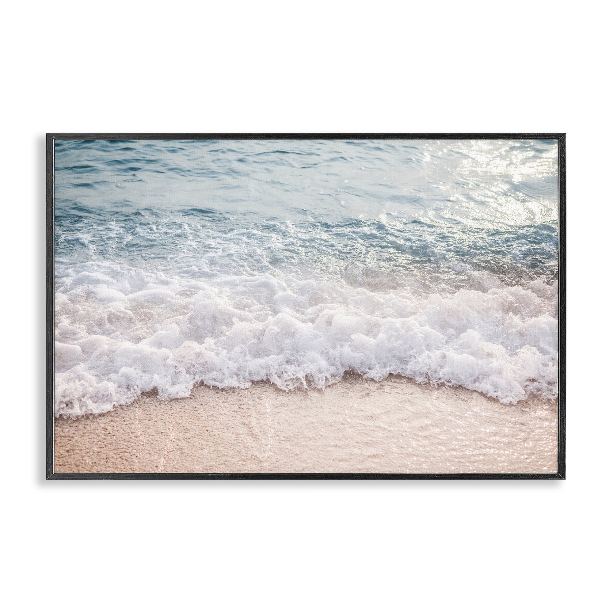 Stupell Industries Aerial Ocean Foam Landscape & Nature Photography Black Framed Art Print Wall Art, 24 x 16