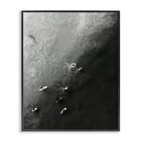Stupell Industries Aerial Paddling Surfboards Sports Photography Black Framed Art Print Wall Art, 11 x 14