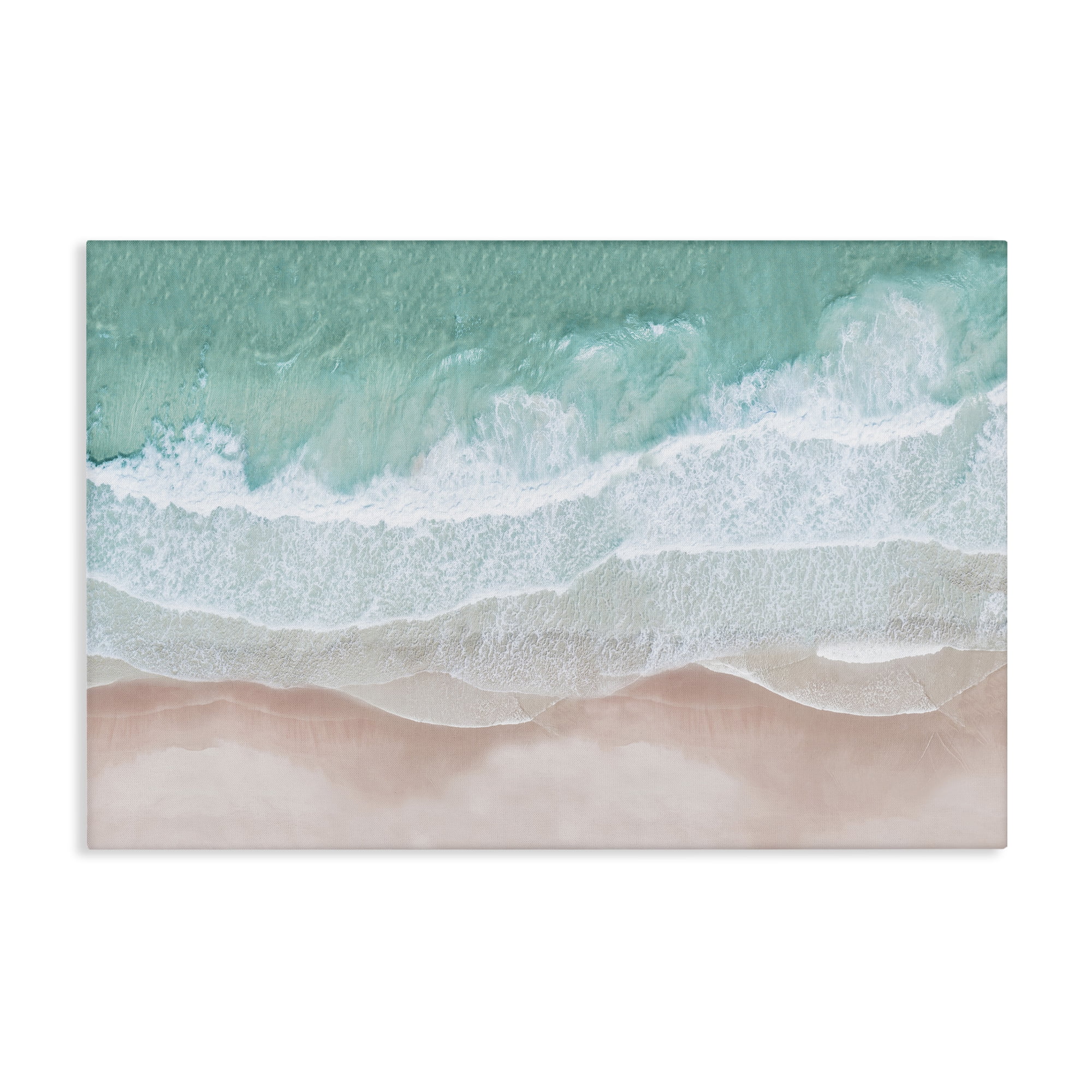 Stupell Industries Aerial Sea View Coastal Painting Gallery Wrapped Canvas Art Print Wall Art, 24 x 16