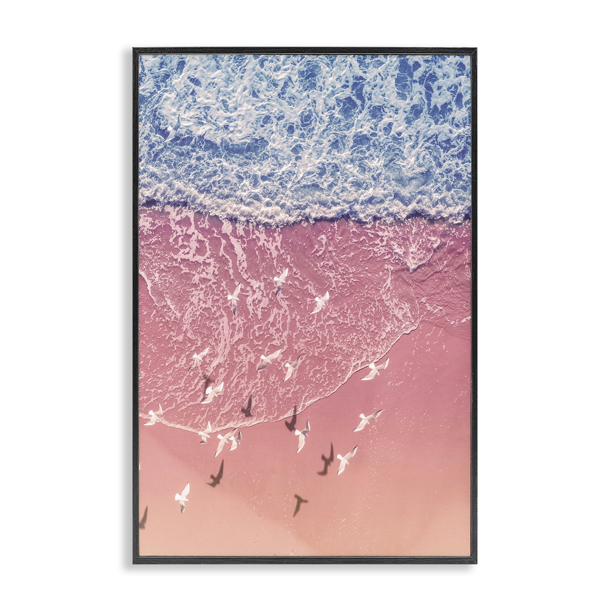 Stupell Industries Aerial Seagulls over Beach Landscape & Nature ...