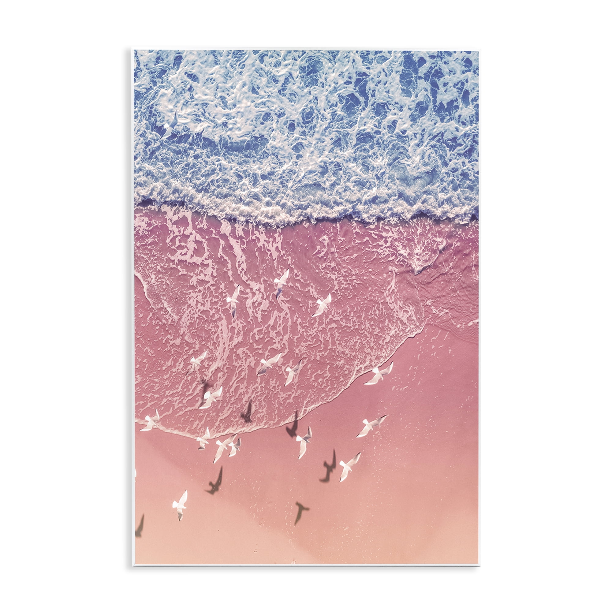 Stupell Industries Aerial Seagulls over Beach Landscape & Nature Photography Unframed Art Print Wall Art, 10 x 15