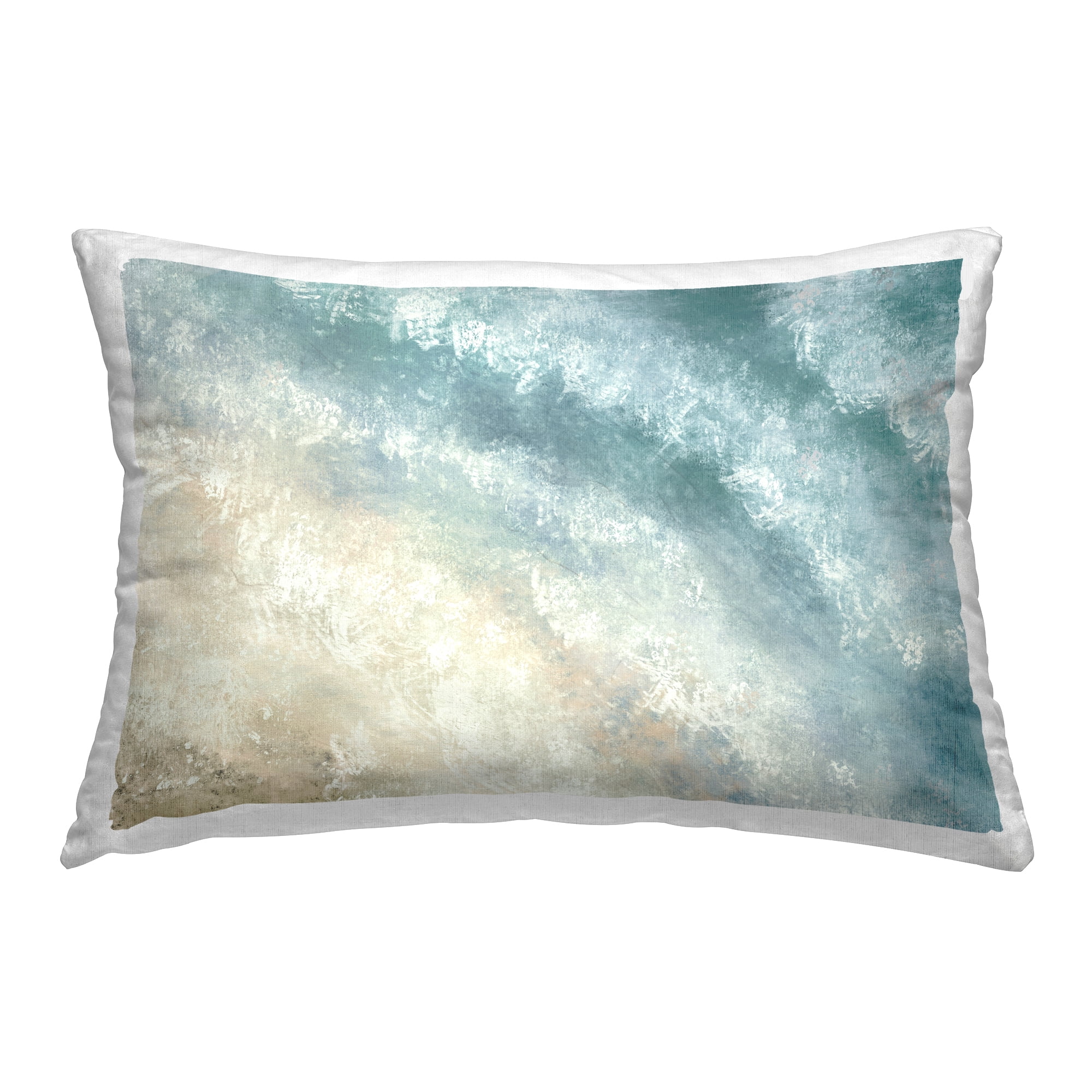 Stupell Industries Aerial Shore Foamy Waves Decorative Printed Throw Pillow Design by J:L Design.