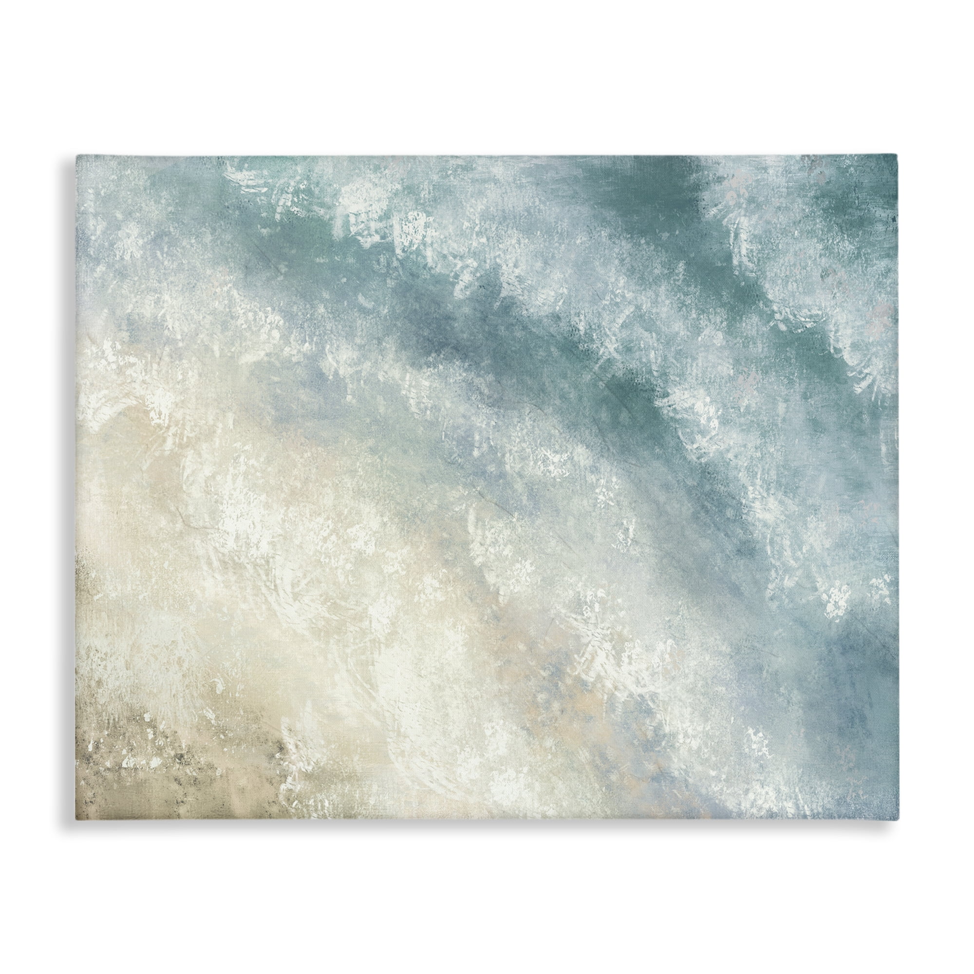 Stupell Industries Aerial Shore Foamy Waves Nautical & Beach Painting Wrapped Canvas Art Print Wall Art, 20 x 16