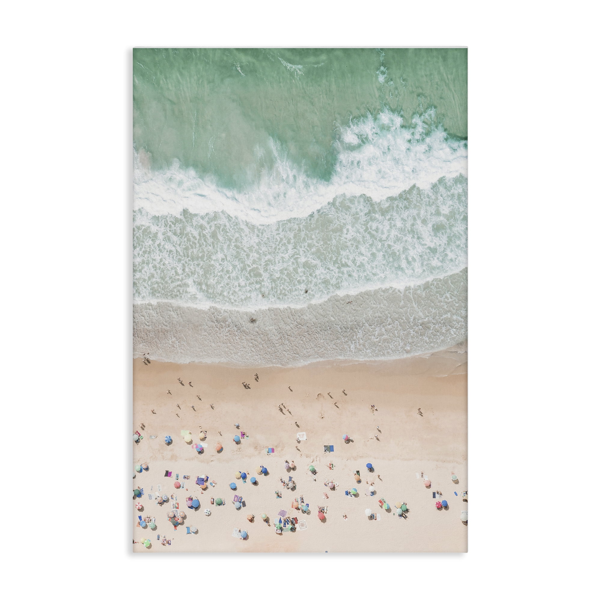 Stupell Industries Aerial Summer Beach Nautical & Beach Painting Wrapped Canvas Art Print Wall Art, 30 x 45