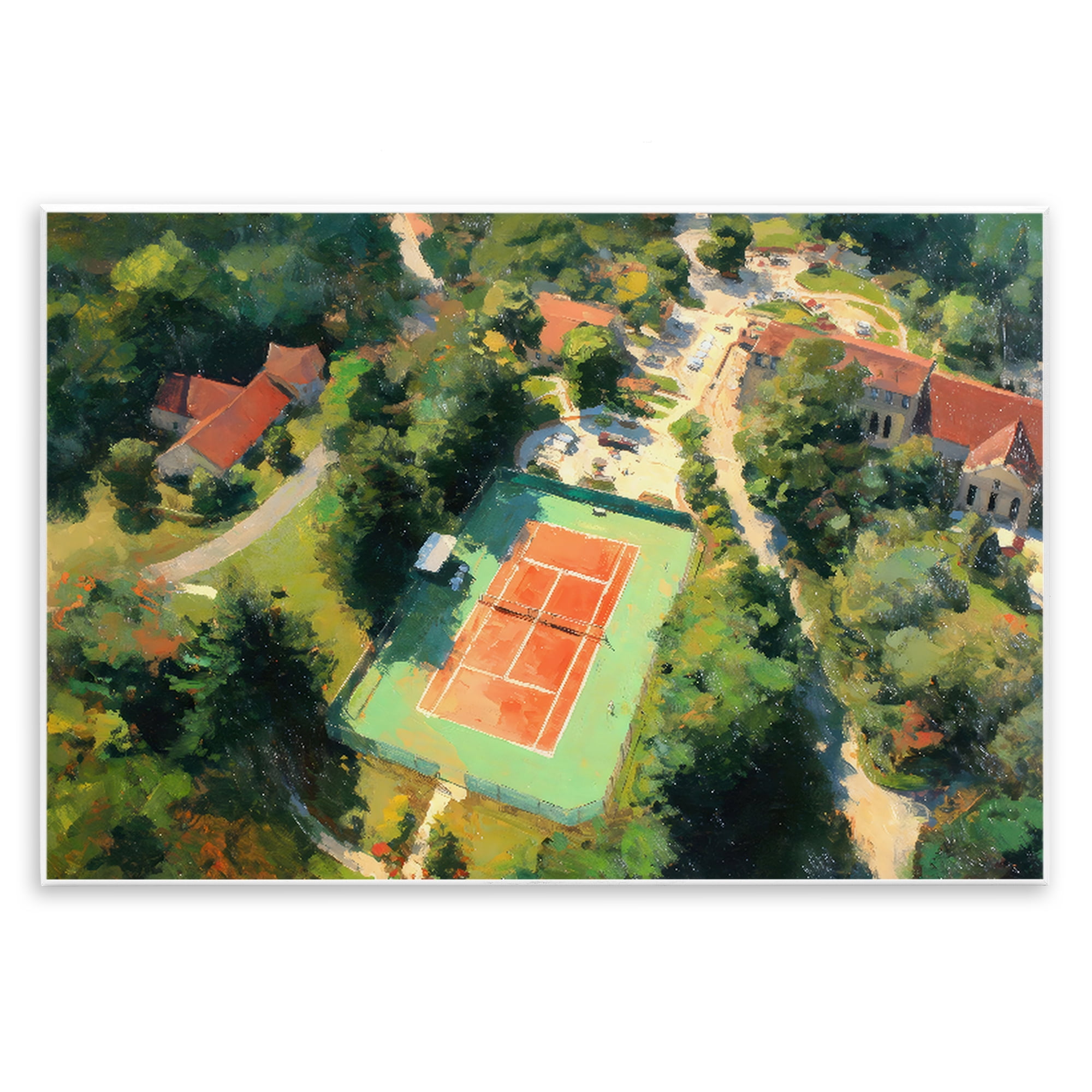 Stupell Industries Aerial Tennis Court Park Wall Plaque Art, design by Petal Prints Design