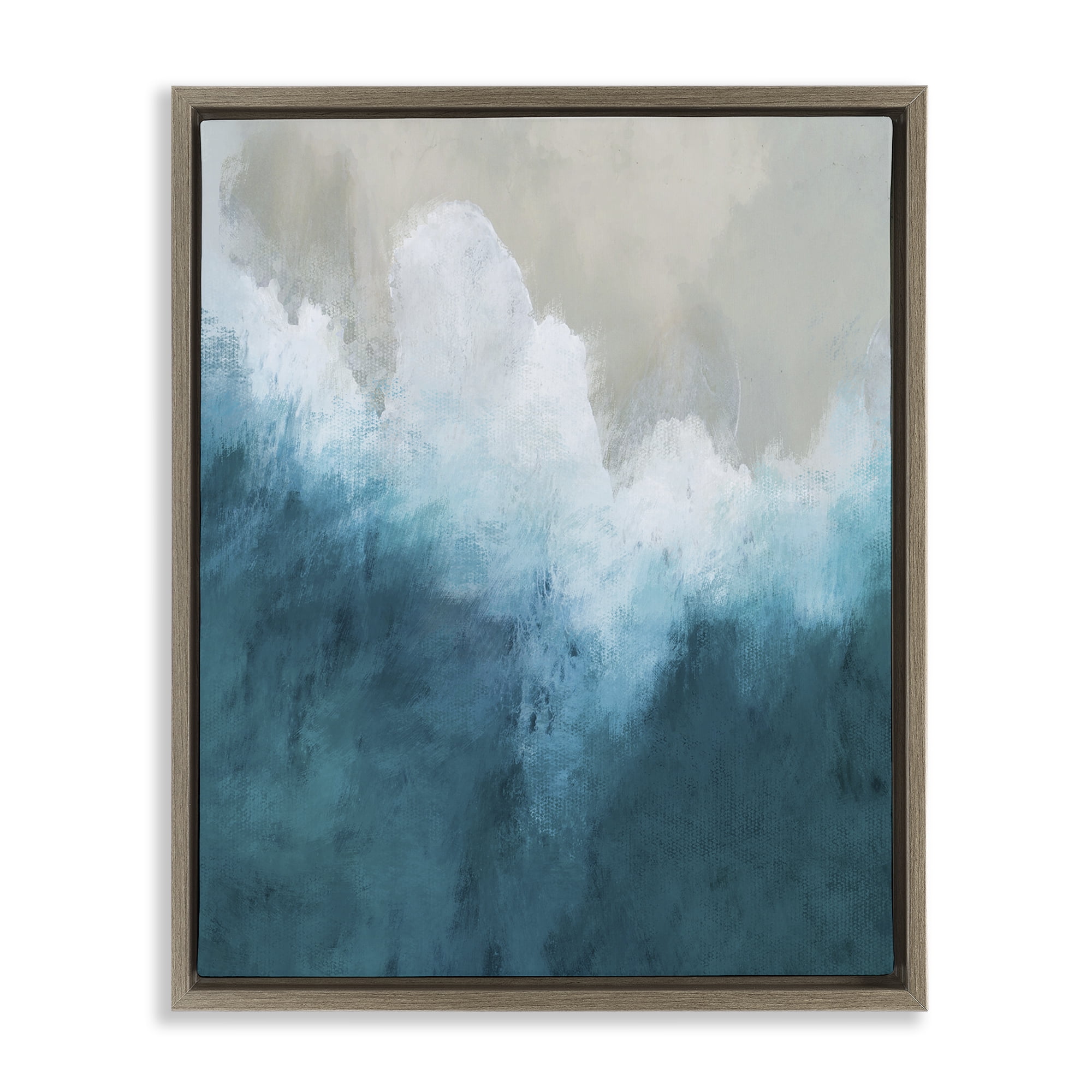Stupell Industries Aerial Tide Abstraction Brown Framed Floater Canvas Wall Art, design by Denise Brown