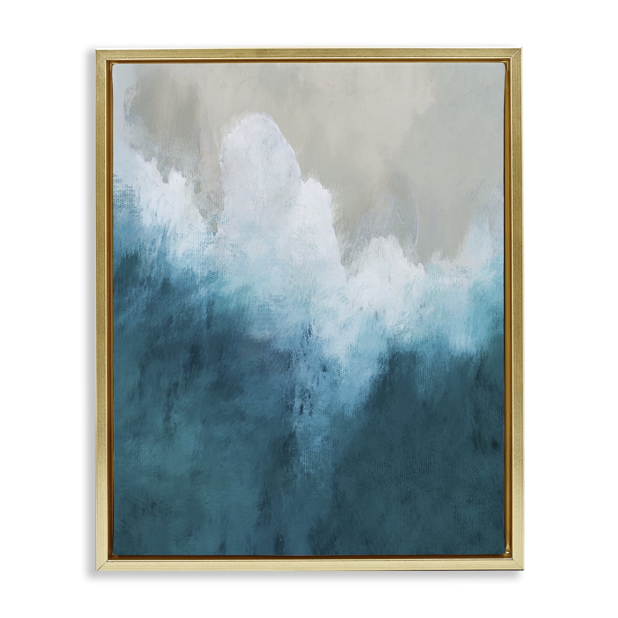 Stupell Industries Aerial Tide Abstraction Gold Framed Floater Canvas Wall Art, design by Denise Brown