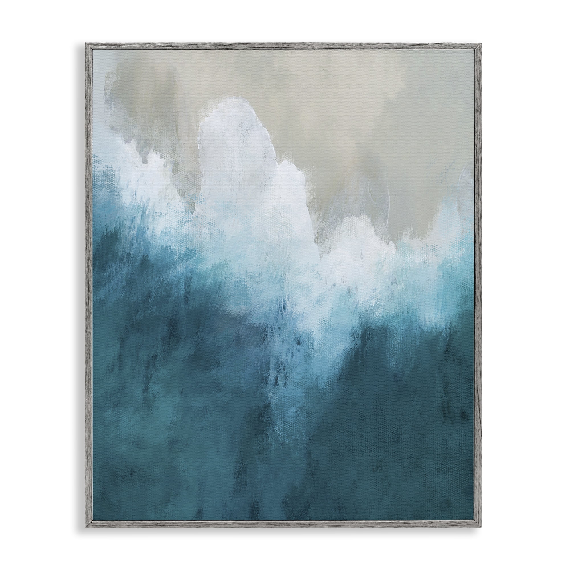 Stupell Industries Aerial Tide Abstraction Gray Framed Giclee Art, design by Denise Brown