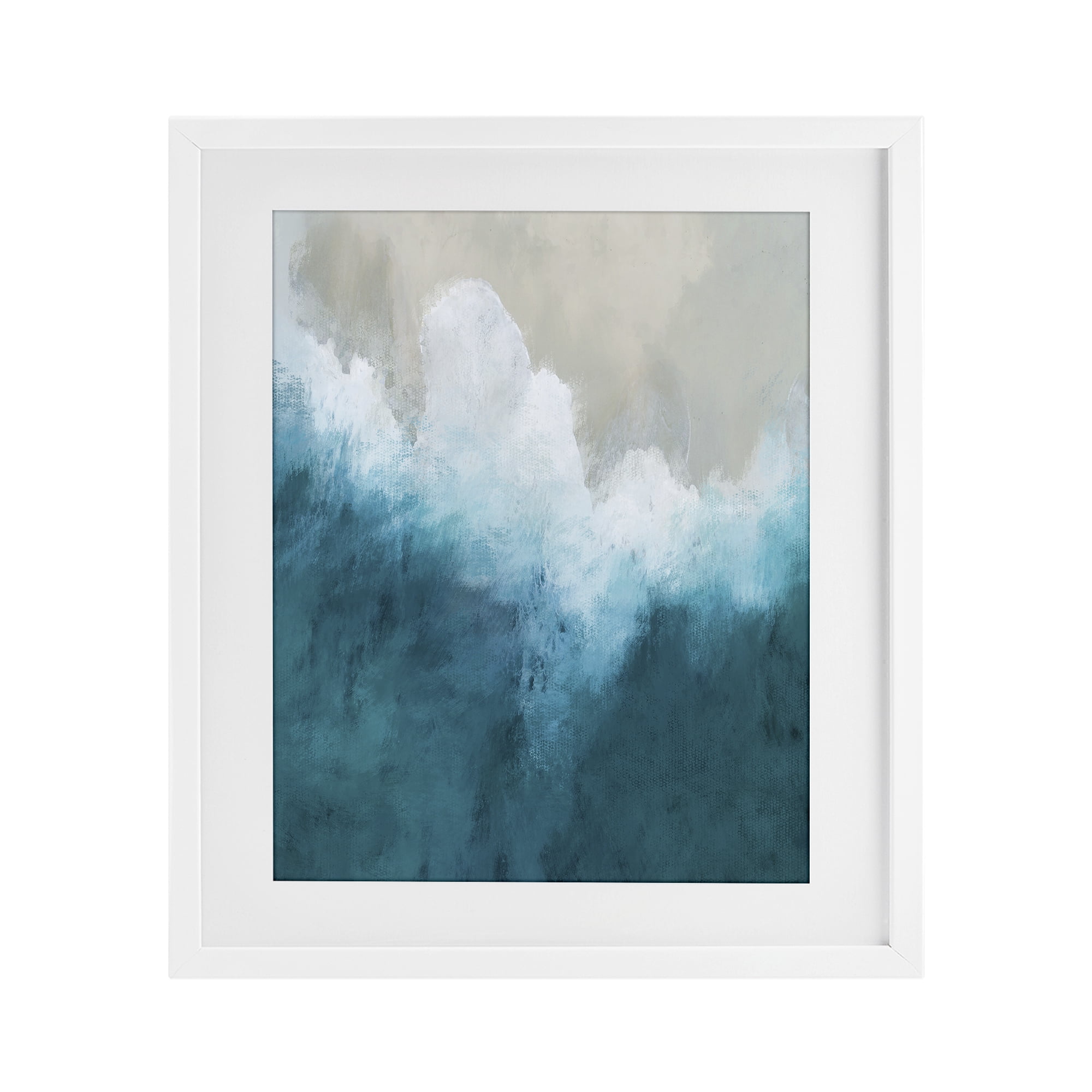 Stupell Industries Aerial Tide Abstraction White Framed Print Under Glass, design by Denise Brown