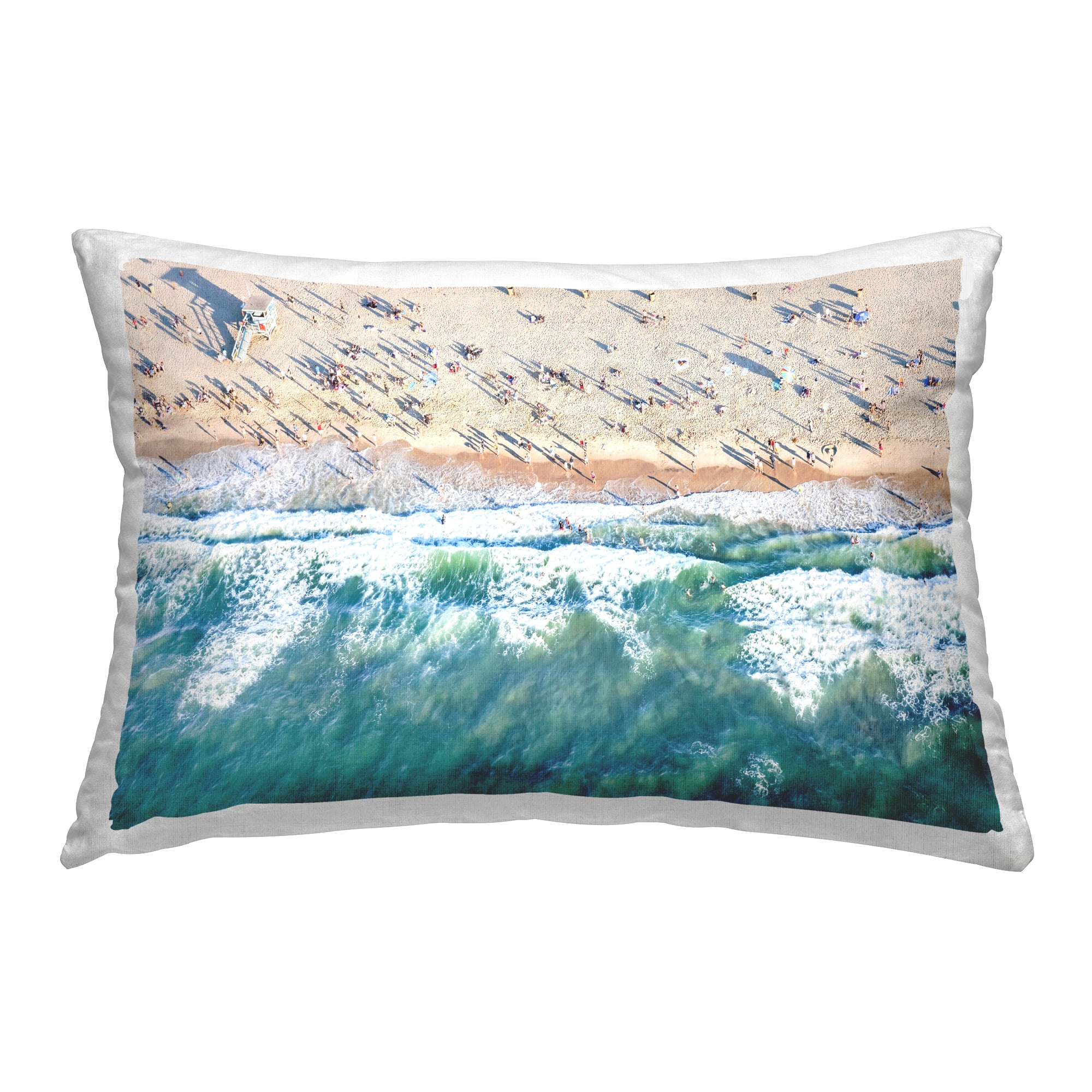 Stupell Industries Aerial Tide Beach Foam Decorative Printed Throw Pillow Design by Sisi and Seb.
