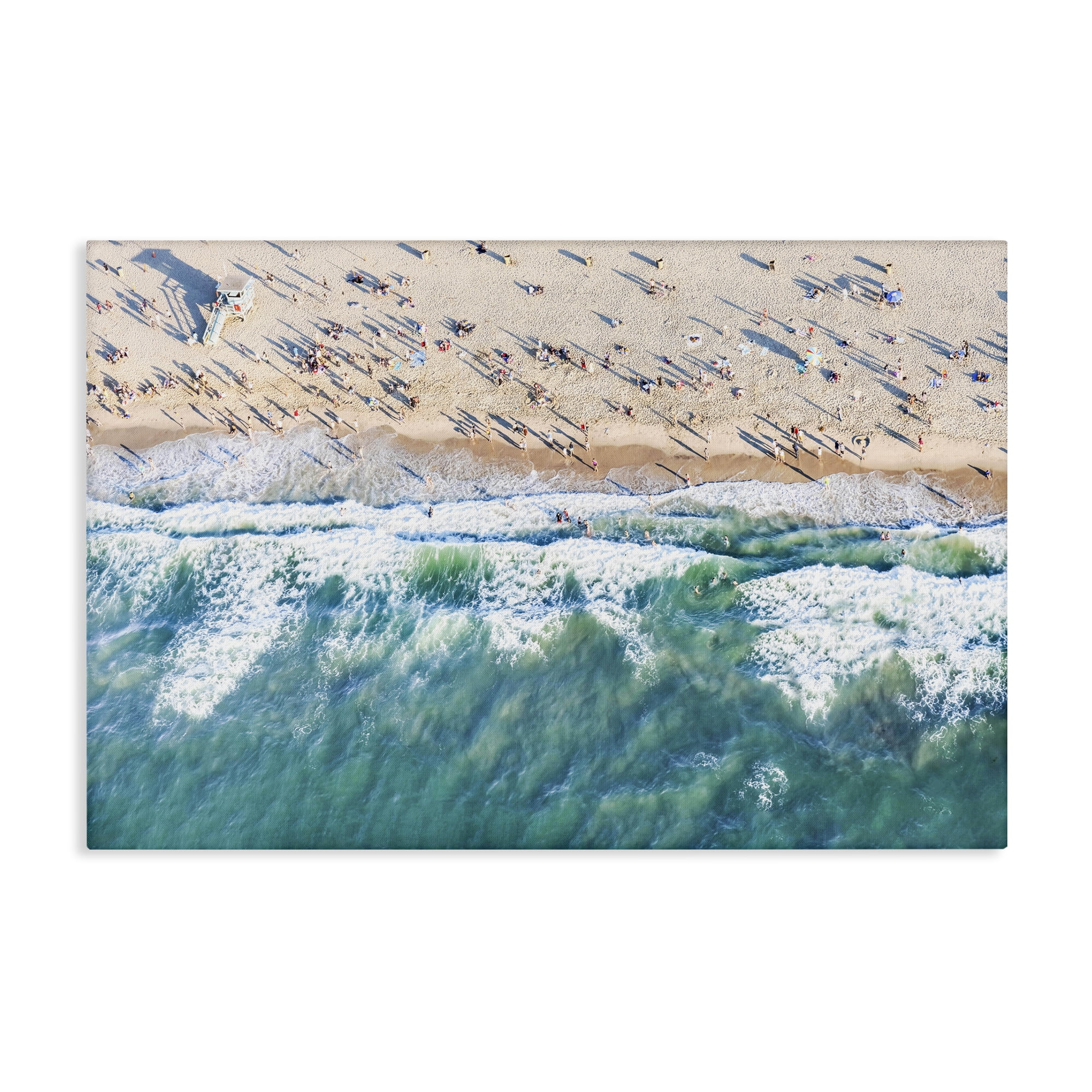 Stupell Industries Aerial Tide Beach Foam Nautical & Beach Photography Wrapped Canvas Art Print Wall Art, 36 x 24