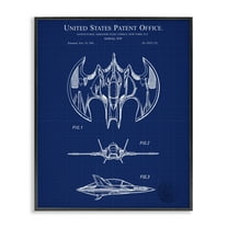 Stupell Industries Aerial Toy Blueprint Transportation Painting Black Framed Art Print Wall Art, 11 x 14