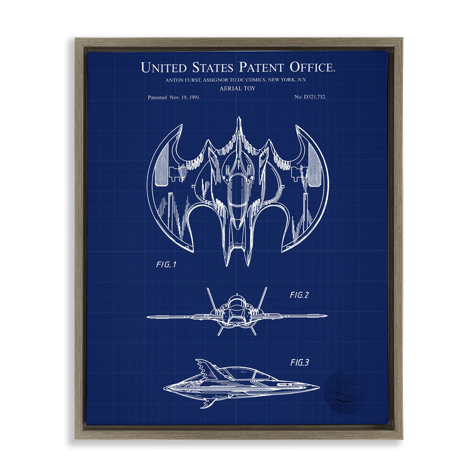Stupell Industries Aerial Toy Blueprint Transportation Painting Brown Floater Framed Art Print Wall Art, 25 x 31
