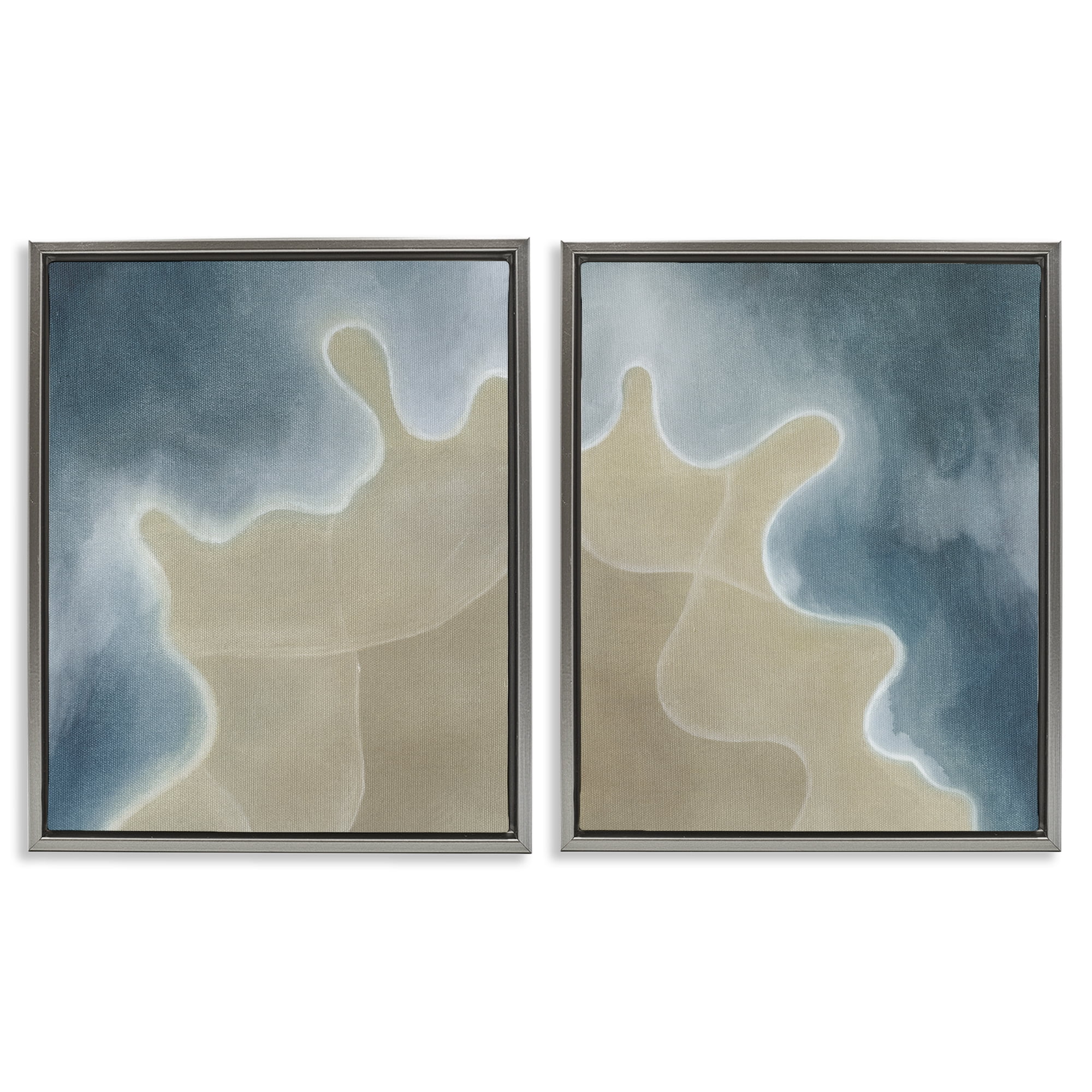 Stupell Industries Aerial Turning The Tides 2 Piece Gray Framed Floater Canvas Set, design by Grace Popp