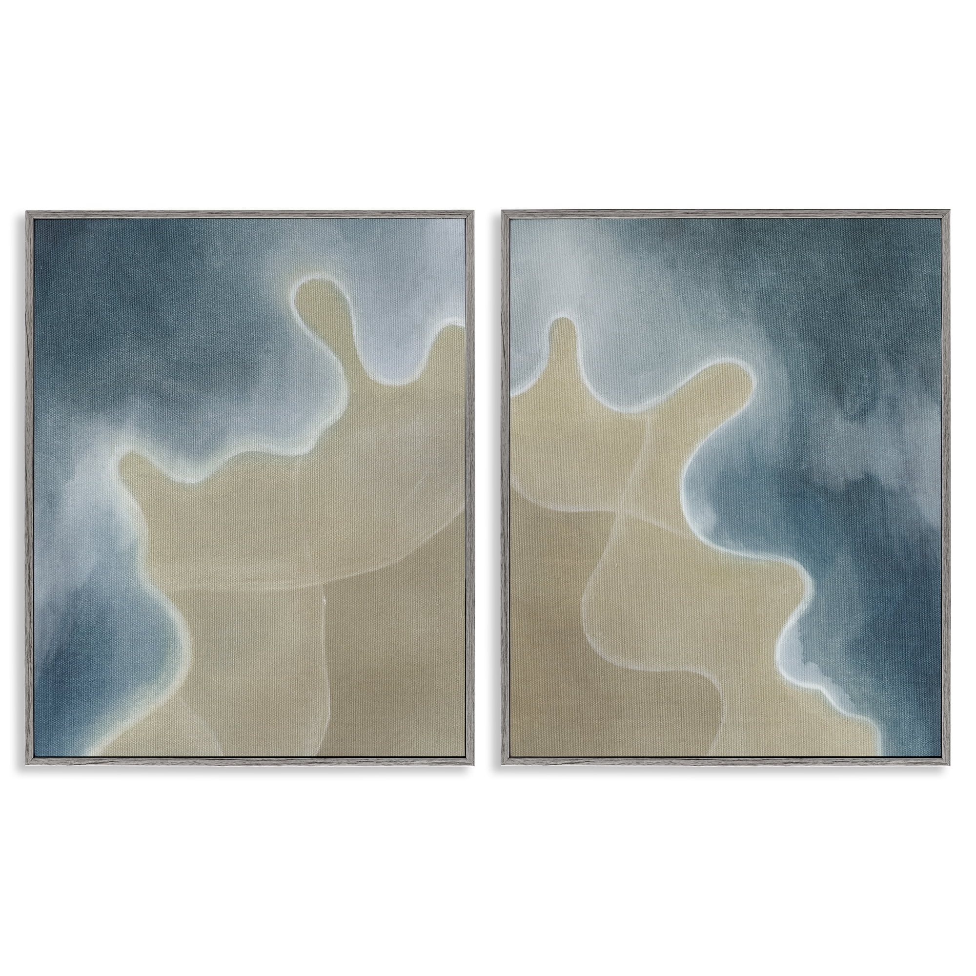 Stupell Industries Aerial Turning The Tides 2 Piece Gray Framed Giclee Art Set, design by Grace Popp