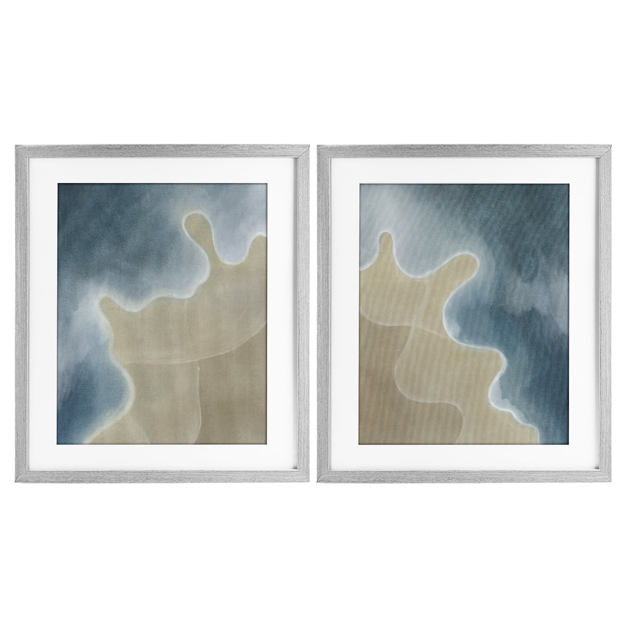 Stupell Industries Aerial Turning The Tides 2 Piece Gray Framed Print Under Glass Set, design by Grace Popp