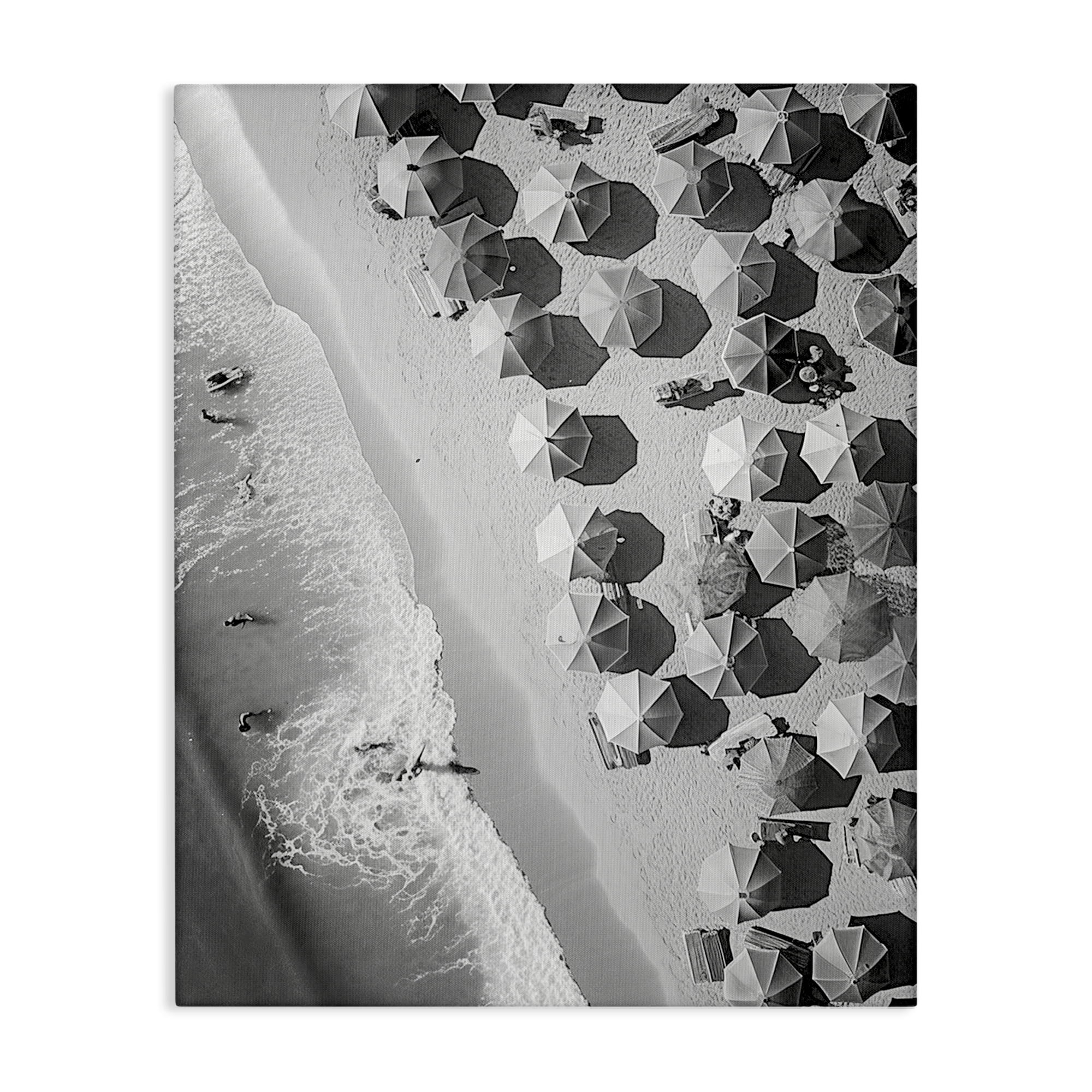 Stupell Industries Aerial View Beach People Photography Wrapped Canvas Art Print Wall Art, 16 x 20