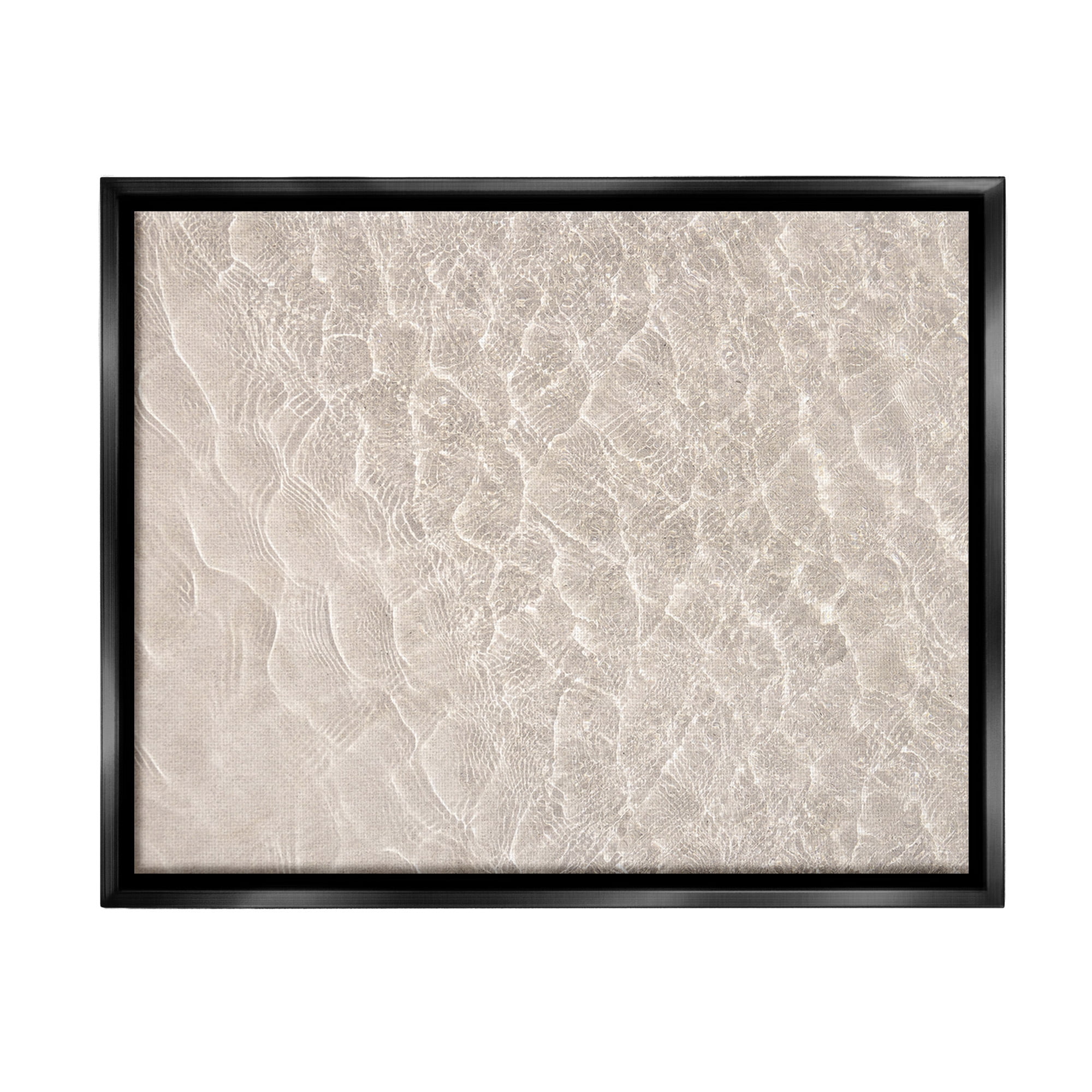 Stupell Industries Aerial View Beach Ripples Landscape Painting Black Floater Framed Canvas Art Print Wall Art, 21 x 17