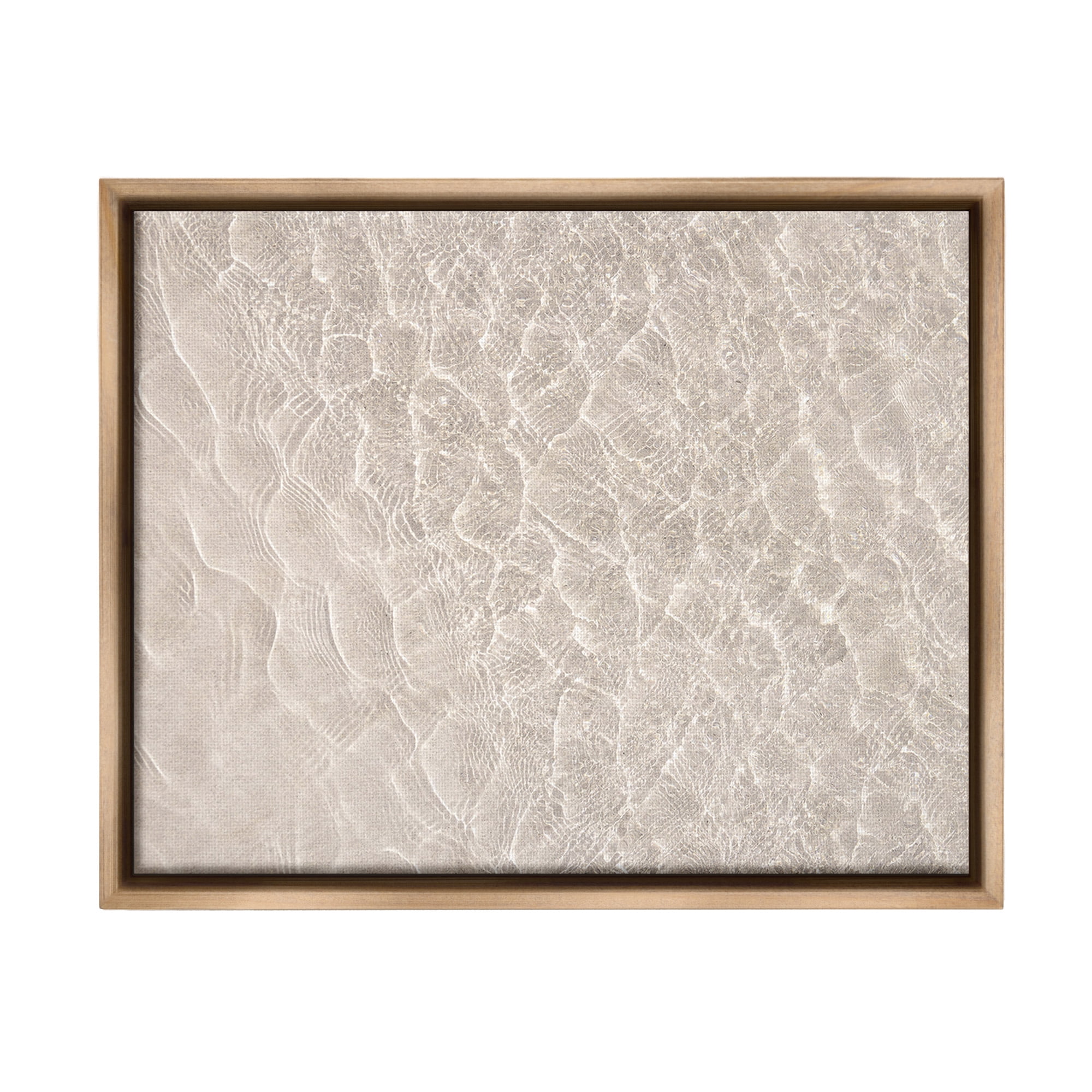 Stupell Industries Aerial View Beach Ripples Landscape Painting Brown Floater Framed Canvas Art Print Wall Art, 21 x 17