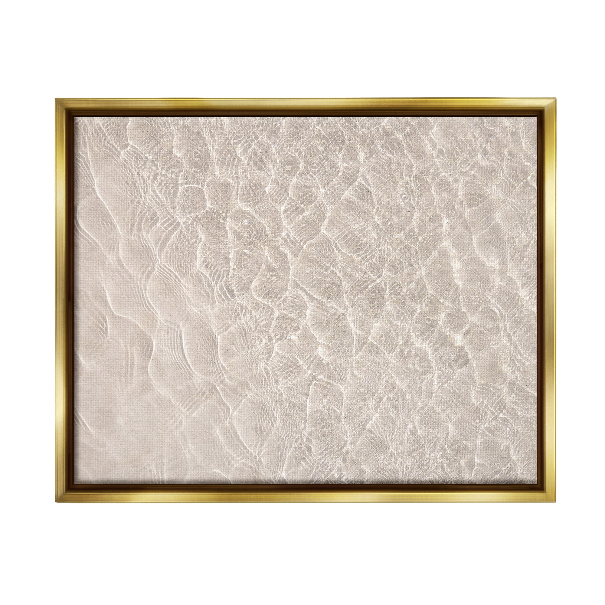 Stupell Industries Aerial View Beach Ripples Landscape Painting Gold Floater Framed Canvas Art Print Wall Art, 21 x 17