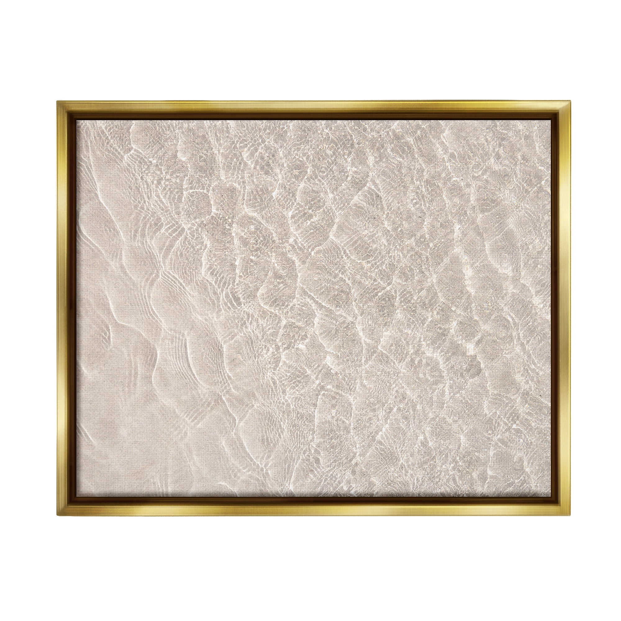 Stupell Industries Aerial View Beach Ripples Landscape Painting Gold Floater Framed Canvas Art Print Wall Art, 31 x 25