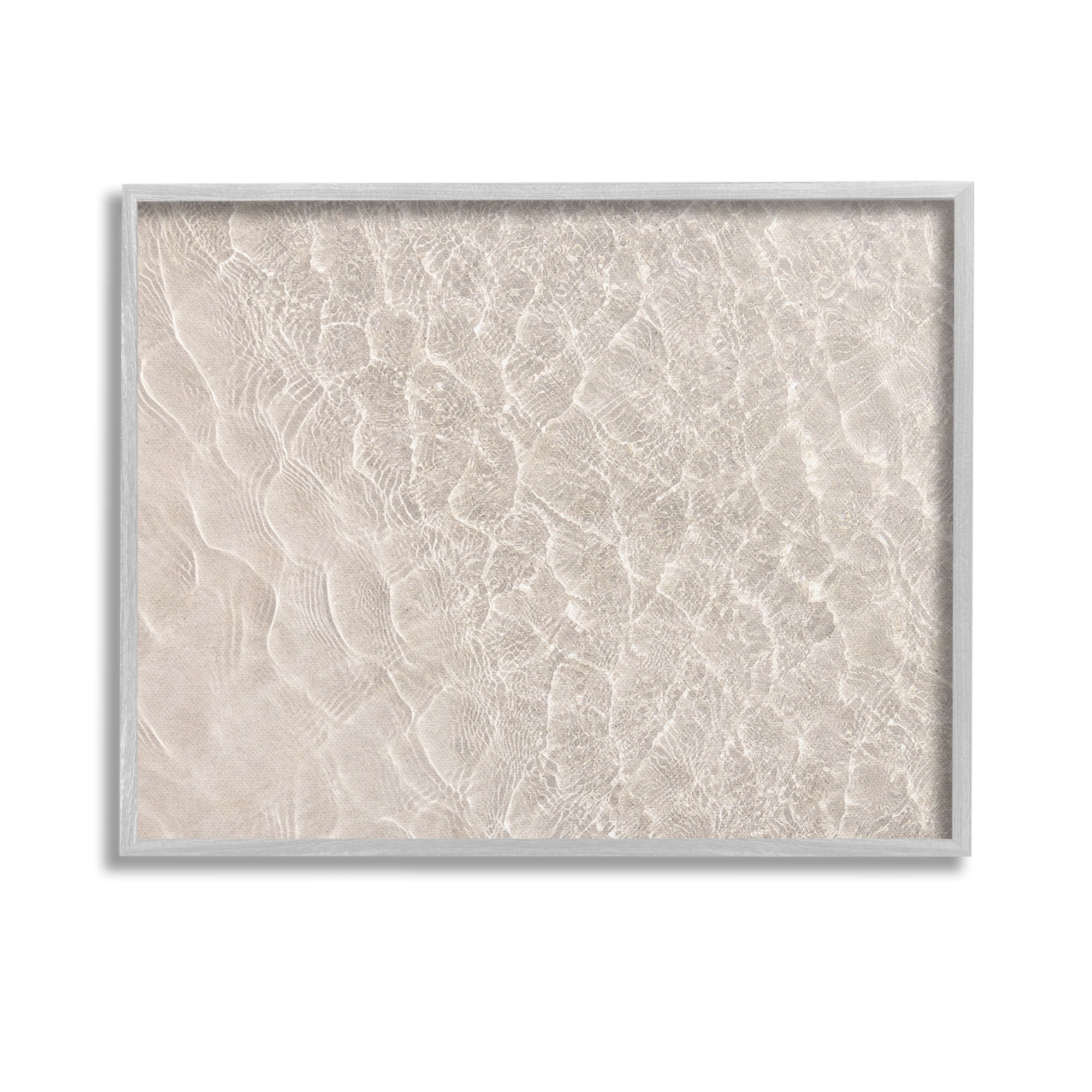Stupell Industries Aerial View Beach Ripples Landscape Painting Gray Framed Art Print Wall Art, 14 x 11
