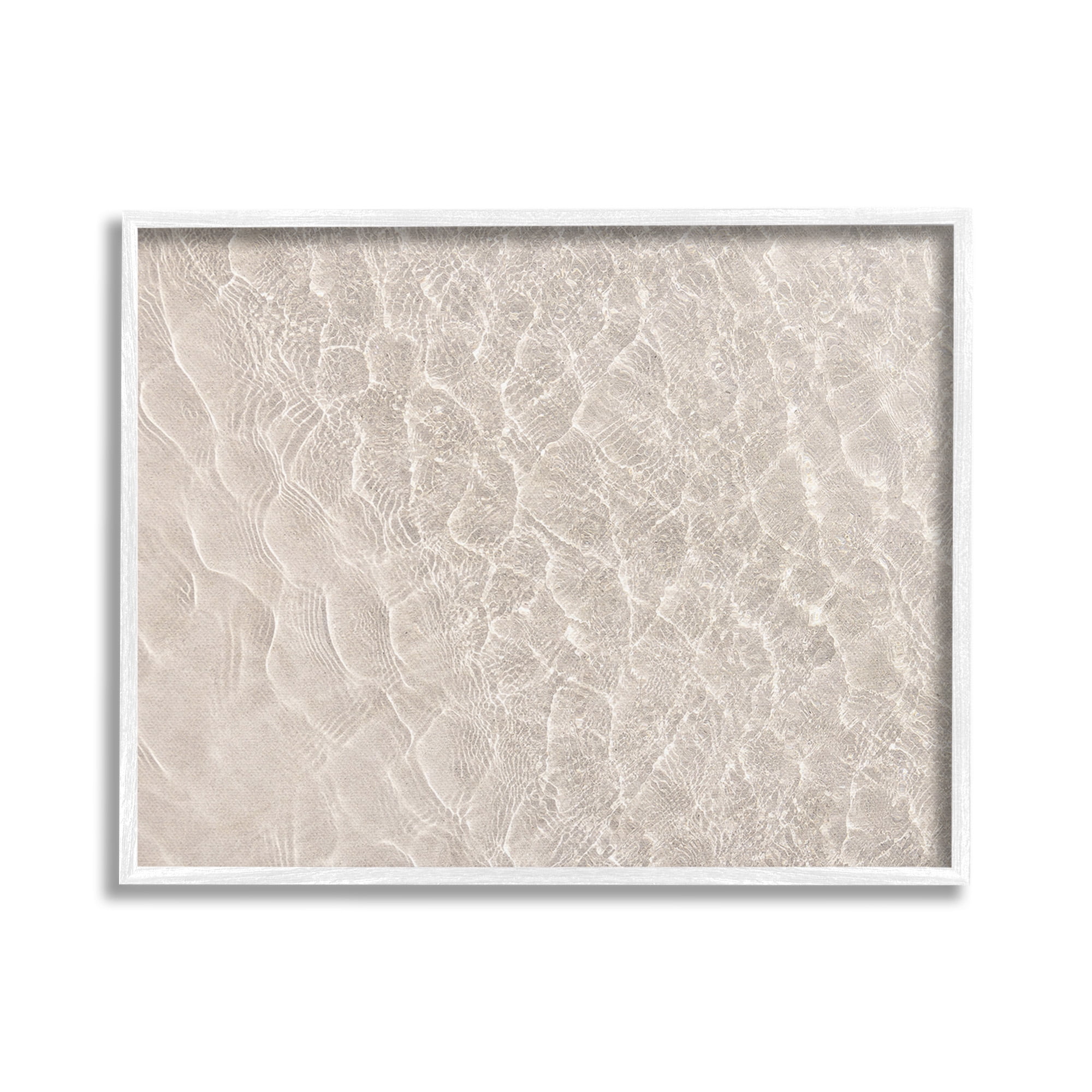 Stupell Industries Aerial View Beach Ripples Landscape Painting White Framed Art Print Wall Art, 20 x 16