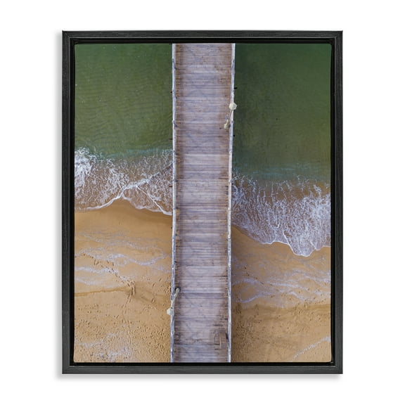 Stupell Industries Aerial View Boardwalk Landscape & Nature Photography Black Floater Framed Canvas Art Print Wall Art, 17 x 21