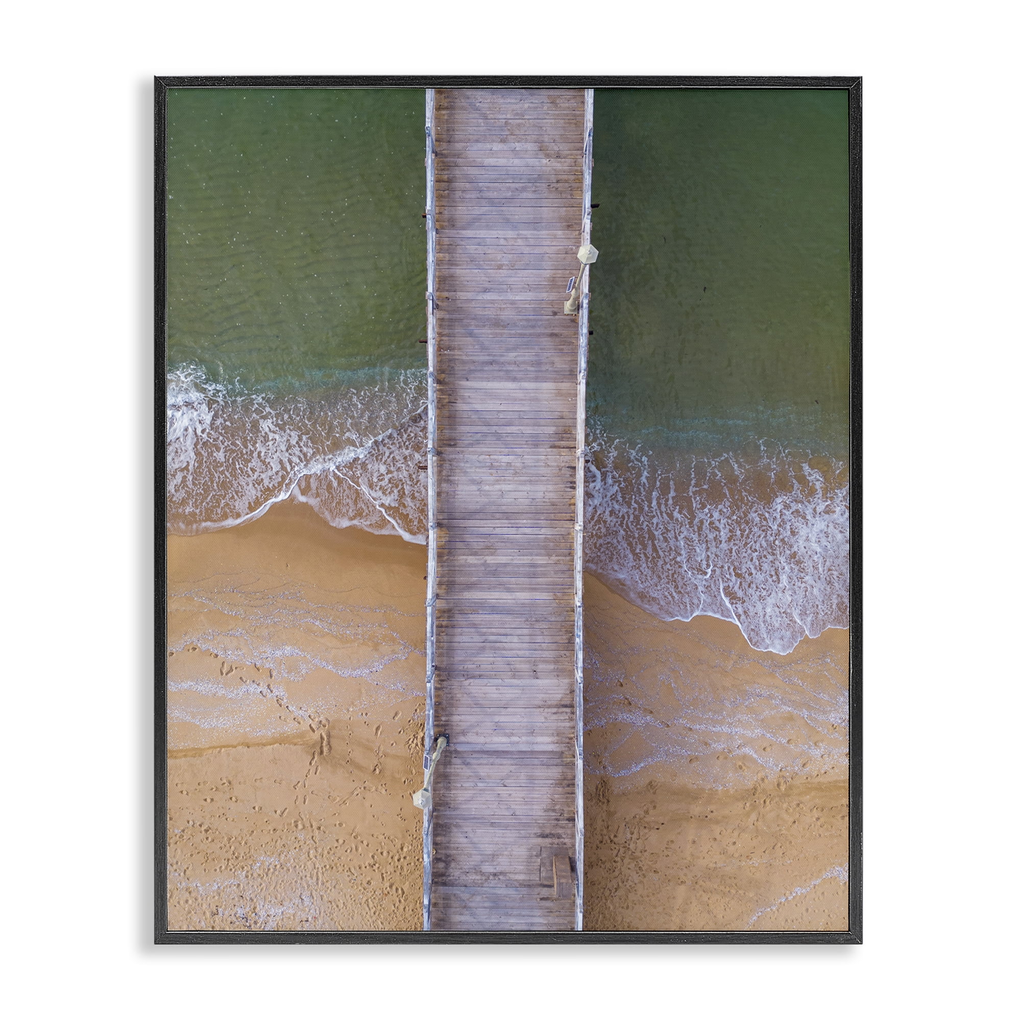 Stupell Industries Aerial View Boardwalk Landscape & Nature Photography Black Framed Art Print Wall Art, 16 x 20