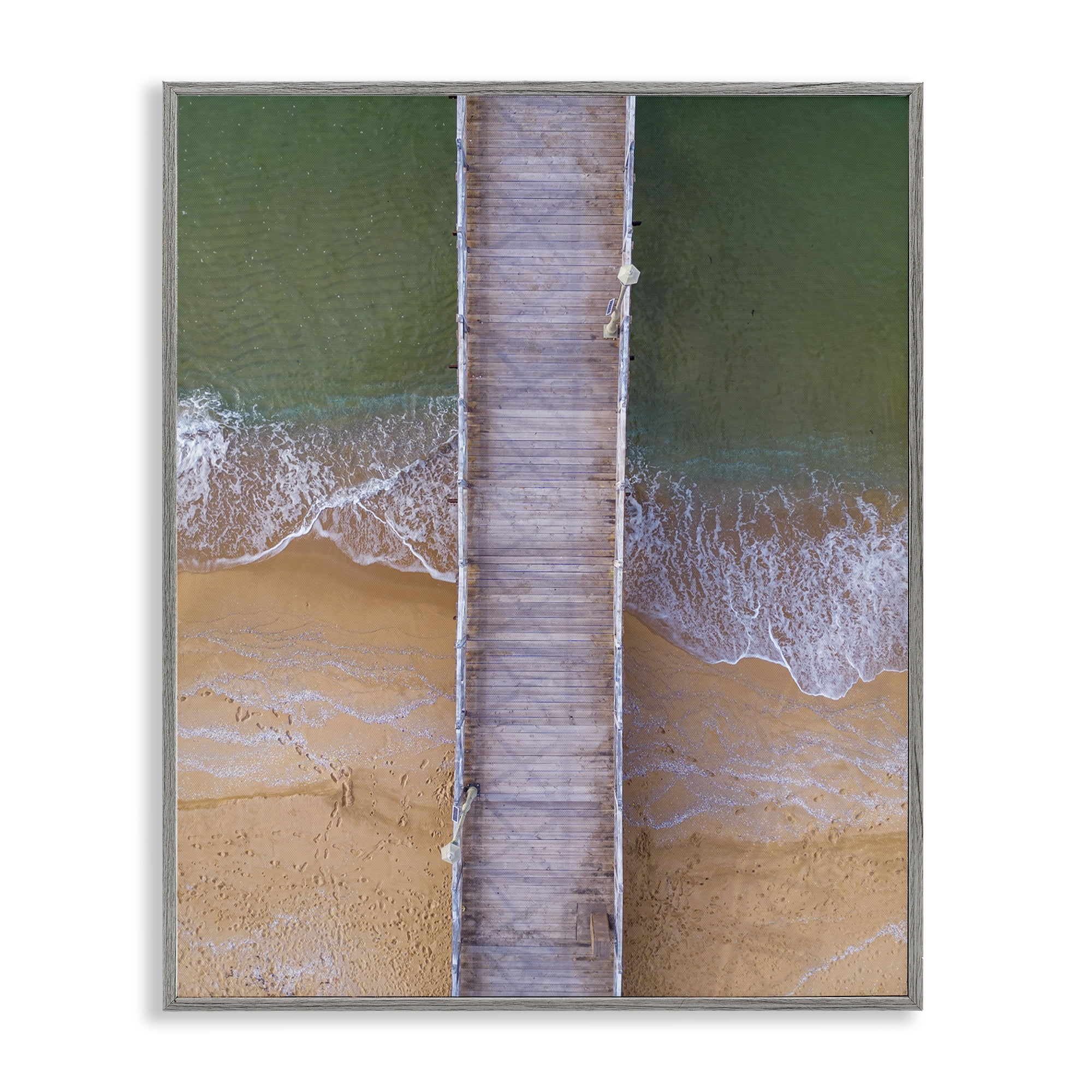Stupell Industries Aerial View Boardwalk Landscape & Nature Photography Gray Framed Art Print Wall Art, 24 x 30