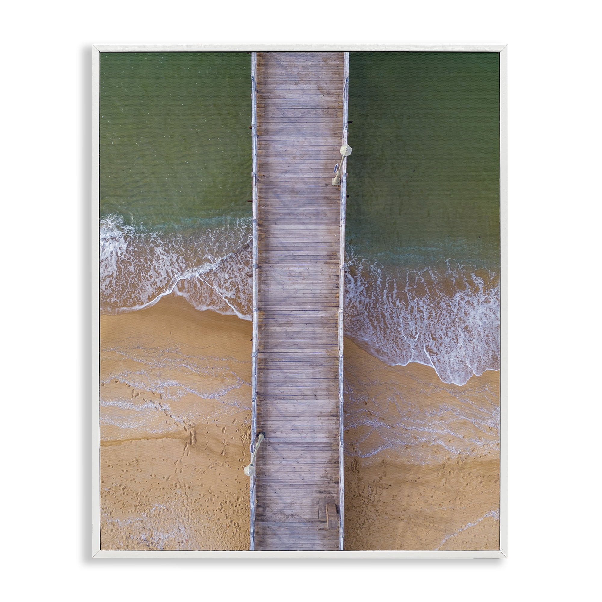 Stupell Industries Aerial View Boardwalk Landscape & Nature Photography White Framed Art Print Wall Art, 24 x 30