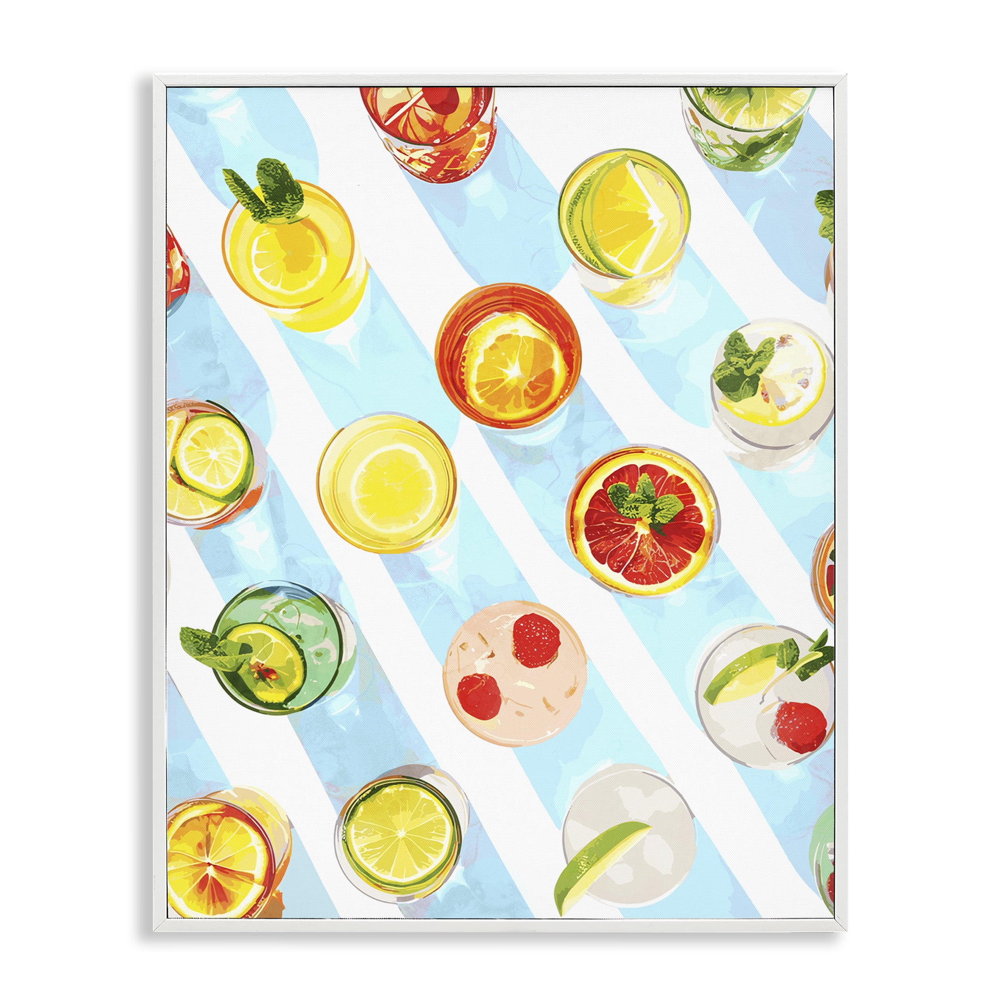 Stupell Industries Aerial View Cocktails Food & Beverage Painting White Framed Art Print Wall Art, 16 x 20