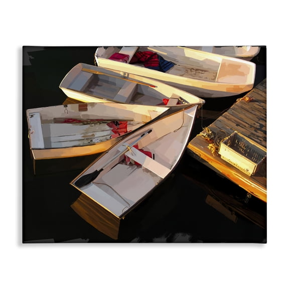 Stupell Industries Contemporary Aerial View Docked Boats At Lake Canvas Art, 40 x 30, by Emily Kalina
