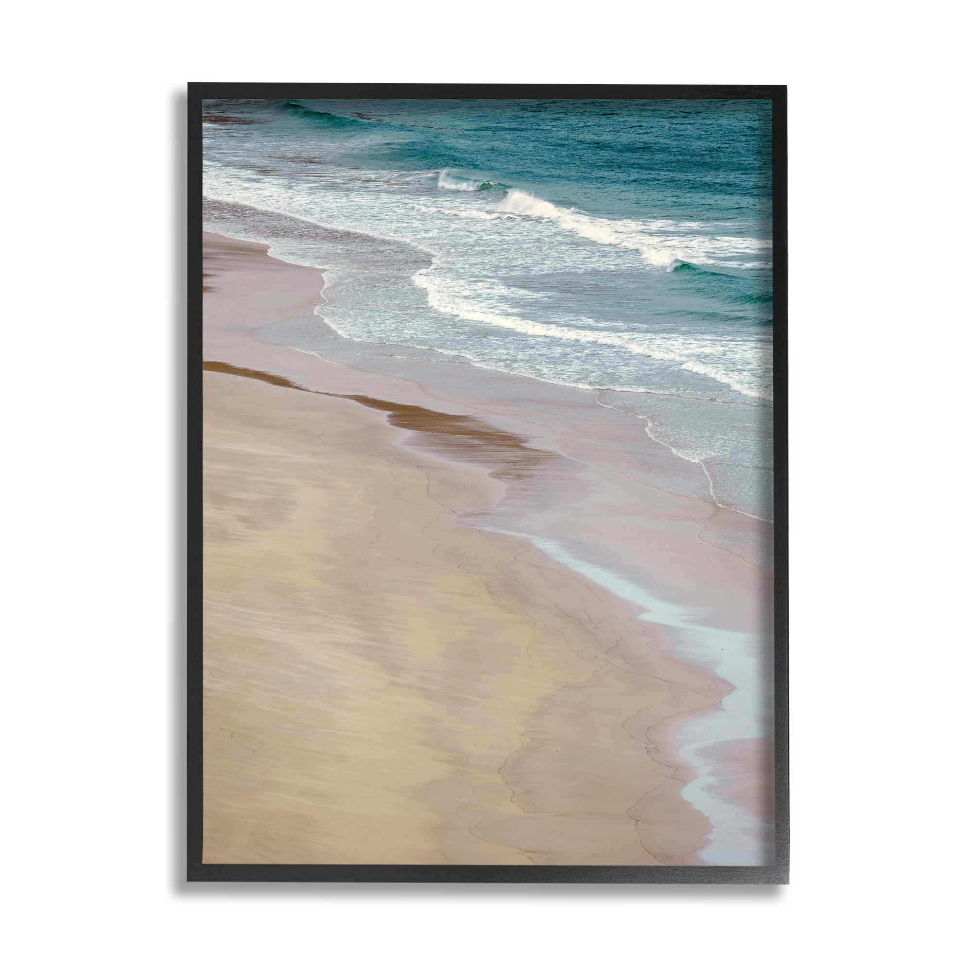 Black Framed Aerial Ocean View Textured Wall Art, 16" x 20"