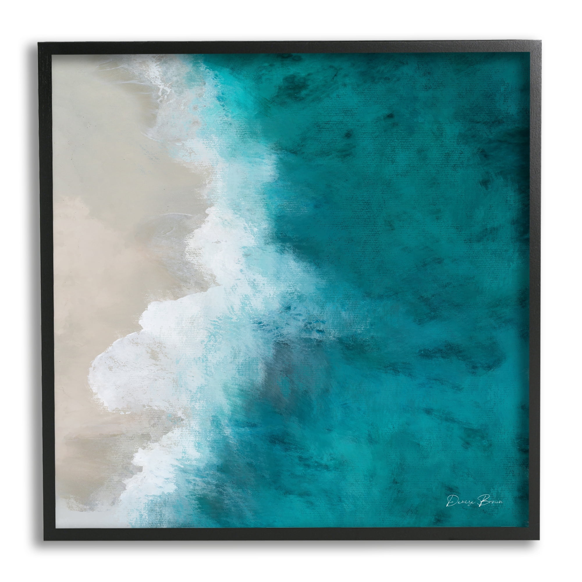 Stupell Industries Aerial View Shoreline Beach Ocean Foam Painting , 17 x 30, Design by Denise Brown