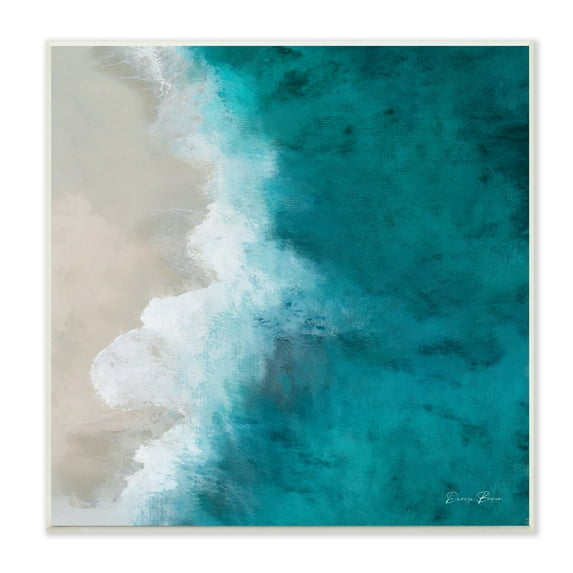 Stupell Industries Aerial View Shoreline Beach Ocean Foam Painting Photography Unframed Art Print Wall Art, 12x12, by Denise Brown